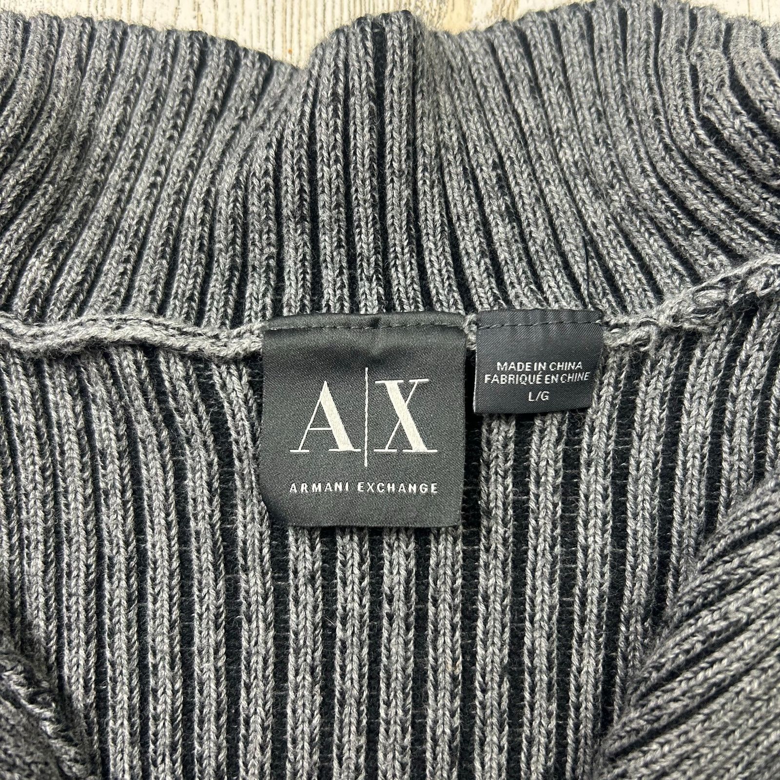 Armani Exchange Armani Exchange Full-Zip Sweater Gray Black Size Men's Large Size US L / EU 52-54 / 3 - 6 Thumbnail