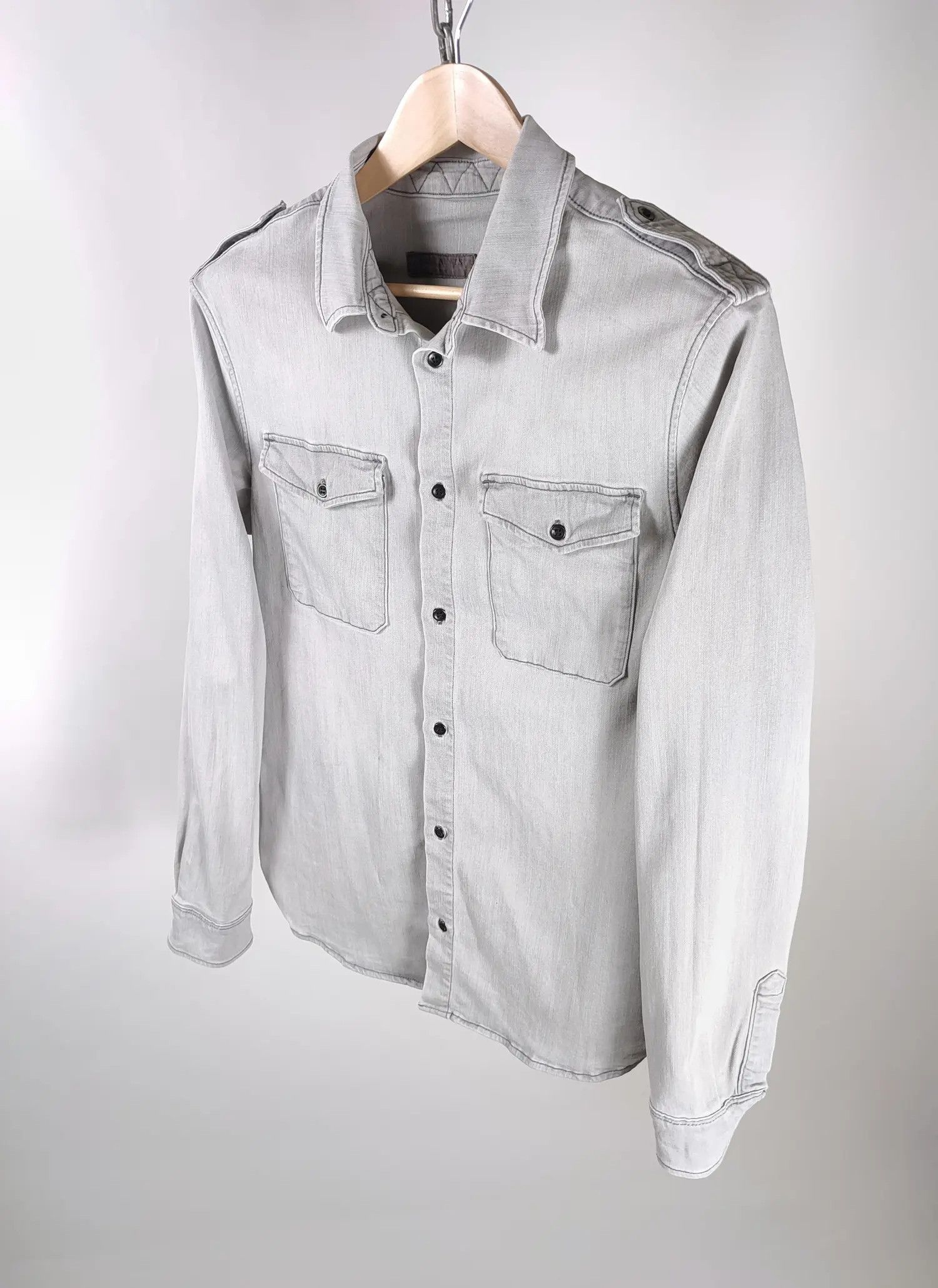 Allsaints Allsaints Monte grey button shirt Size US L / EU 52-54 / 3 - 1 Thumbnail