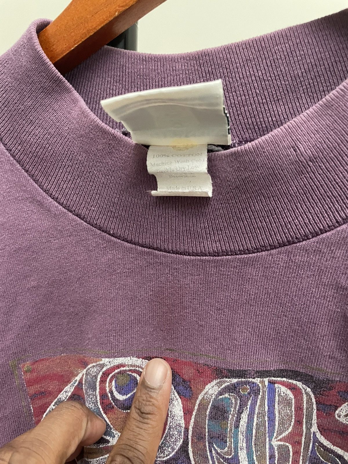Vintage Vintage 90s Mock Neck Graphic Longsleeve Unsoundrags Hanes Size US L / EU 52-54 / 3 - 5 Thumbnail