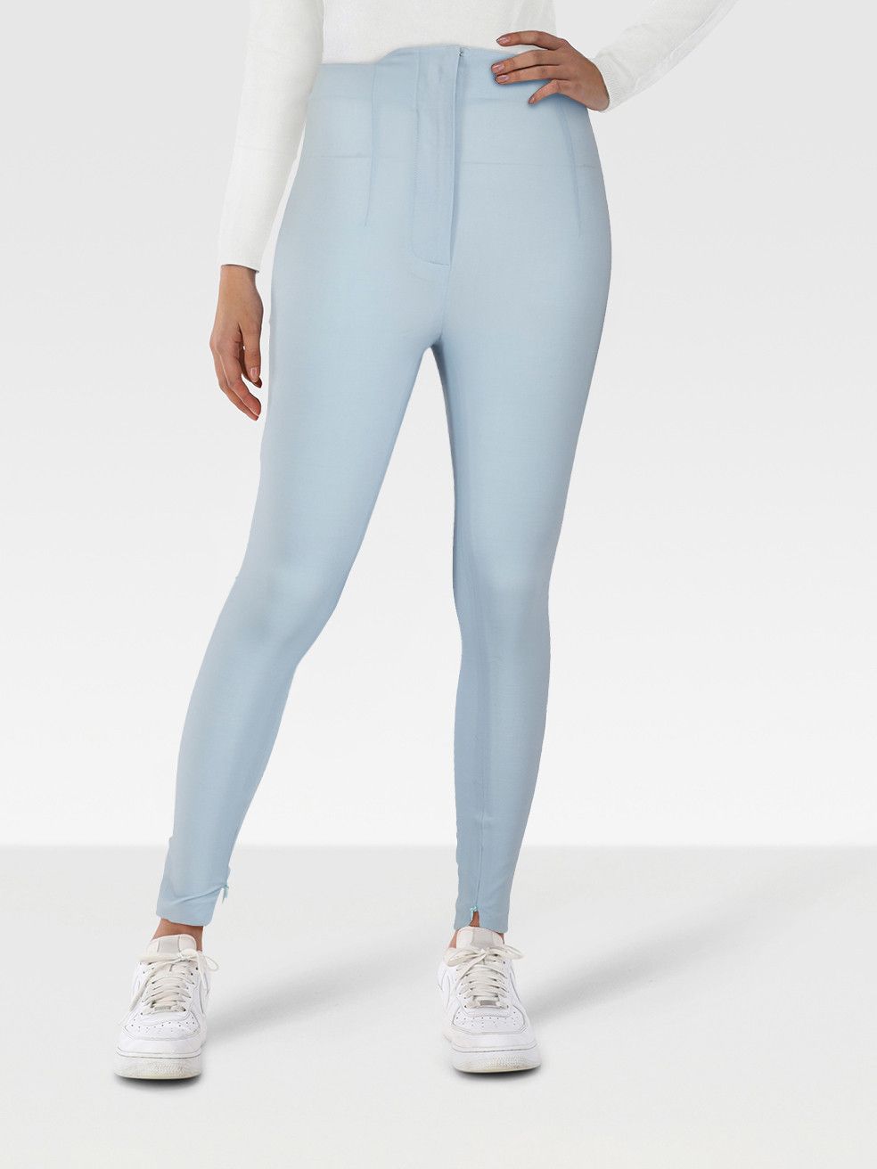 La Perla Blue Wool Skinny High Rise Trousers Size 26" / US 2 / IT 38 - 1 Thumbnail