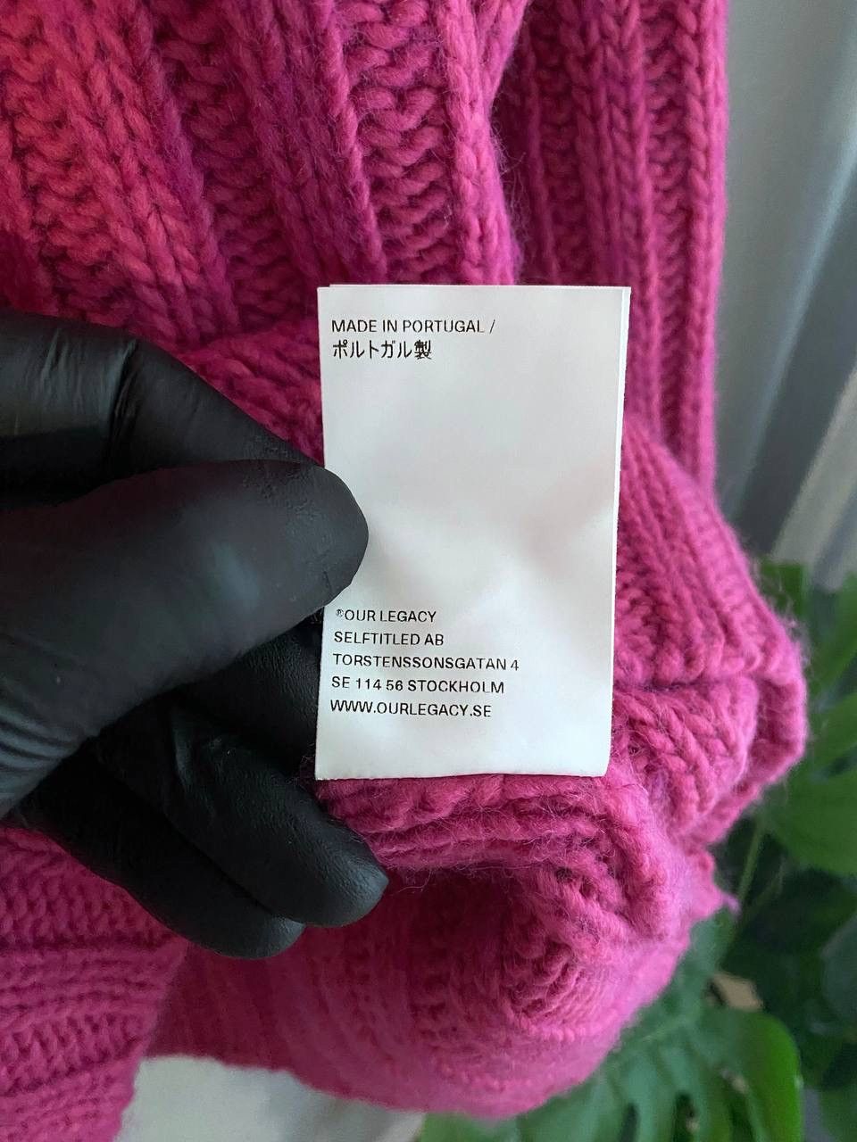 Our Legacy Men's Large Rib Turtleneck Pink Knit Sweater, L