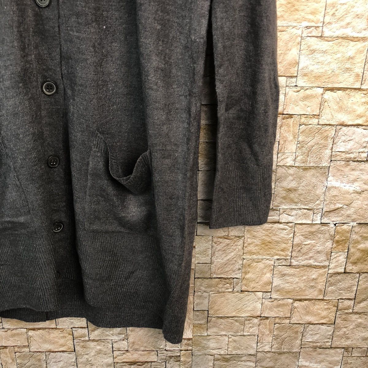 GU × Homespun Knitwear GU black Cardigan Knitwear #A923 Size L / US 10 / IT 46 - 8 Thumbnail