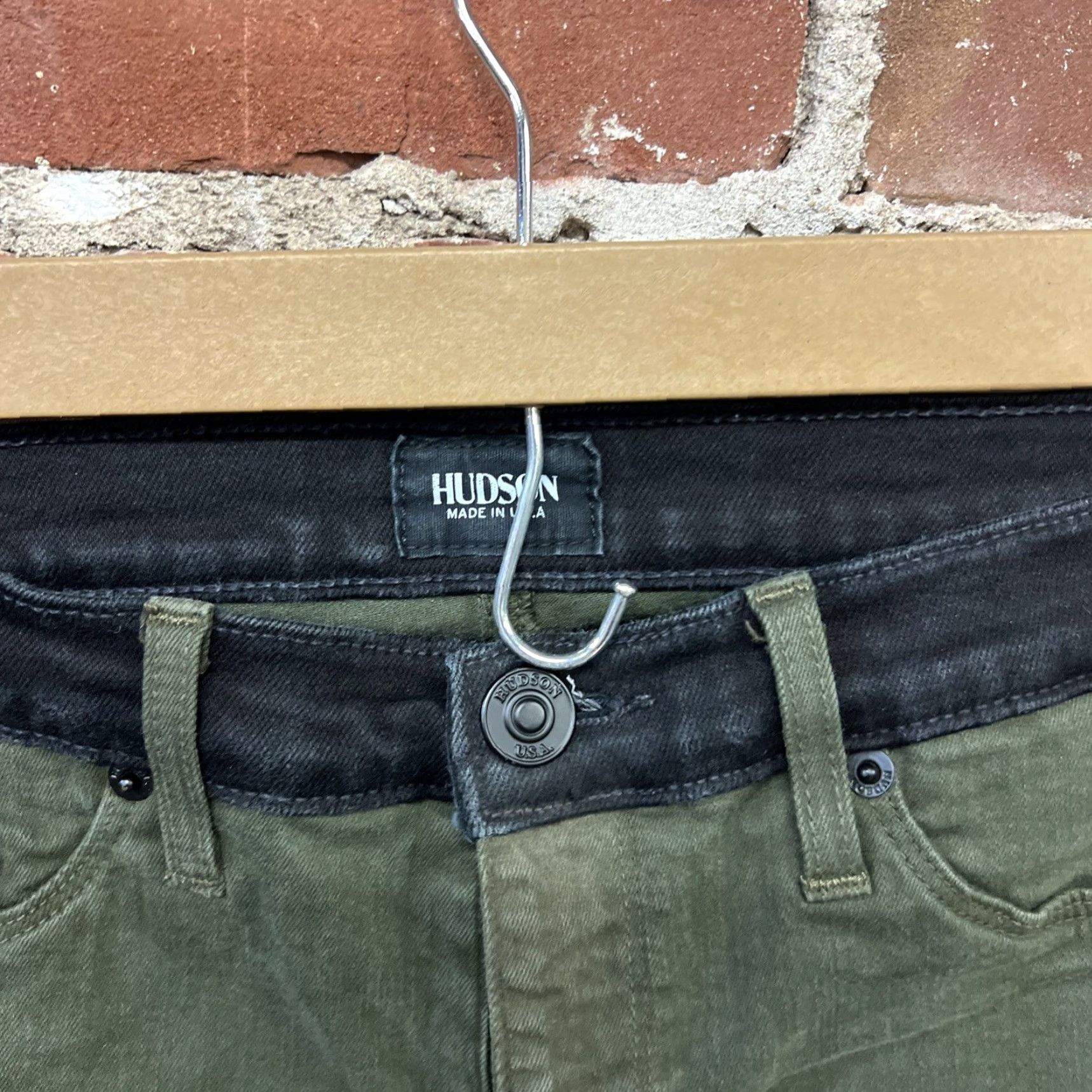 Hudson Hudson Jeans Womens Jeans 29 Green Stretch Skinny Regular Inseam 28in Barbara Vintage No Size 29" - 2 Thumbnail