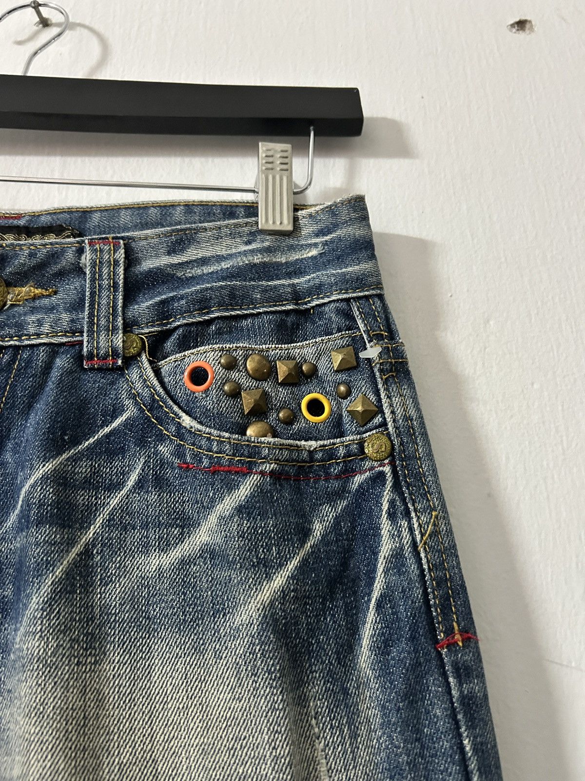If Six Was Nine × Japanese Brand × Le Grande Bleu (L.G.B.) Flare Jeans Satisfaction Sick Design Vintage Denim Style Size 28" / US 6 / IT 42 - 6 Thumbnail