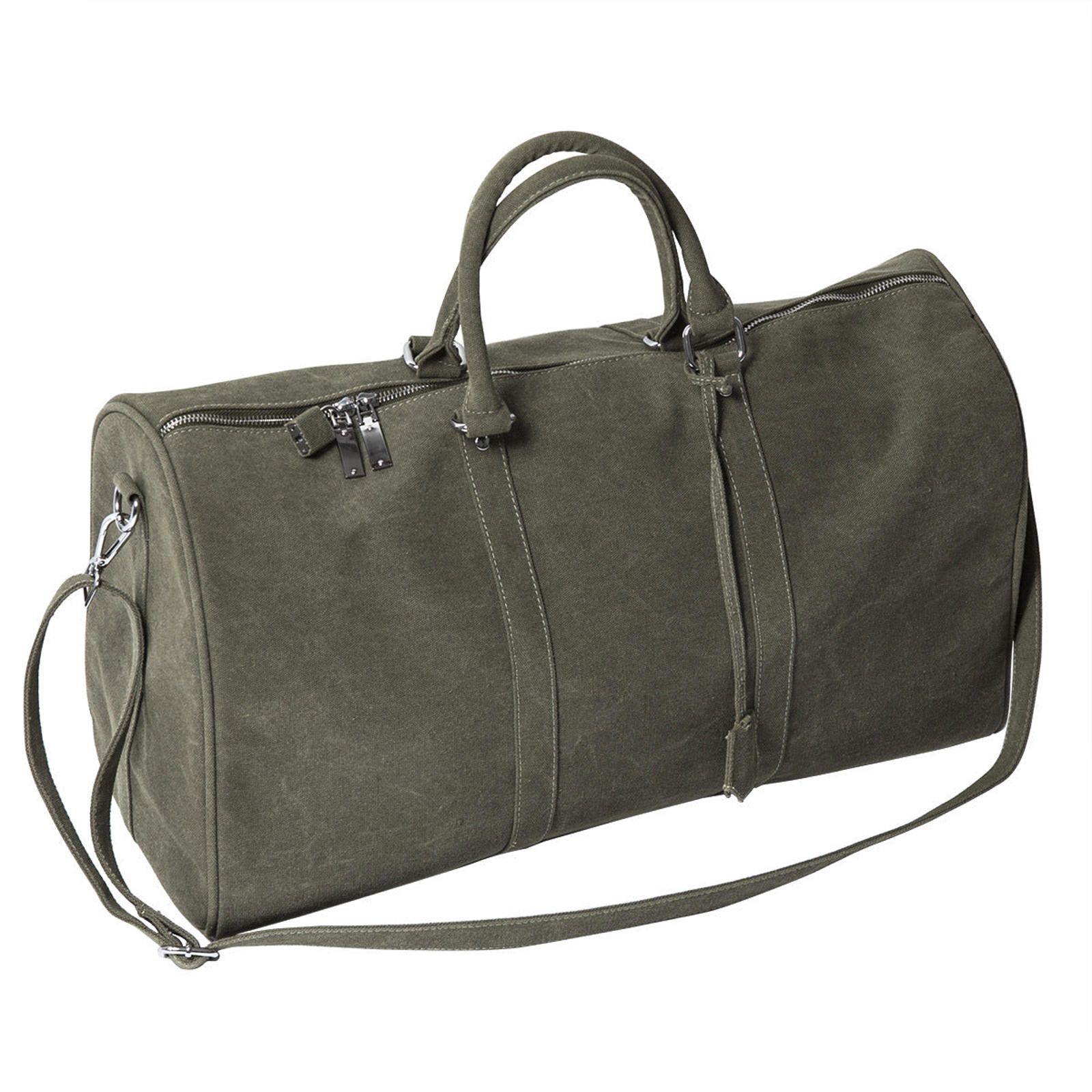 Other Olive Green Canvas Duffle Bag, Large Travel Bag Size ONE SIZE - 1 Thumbnail