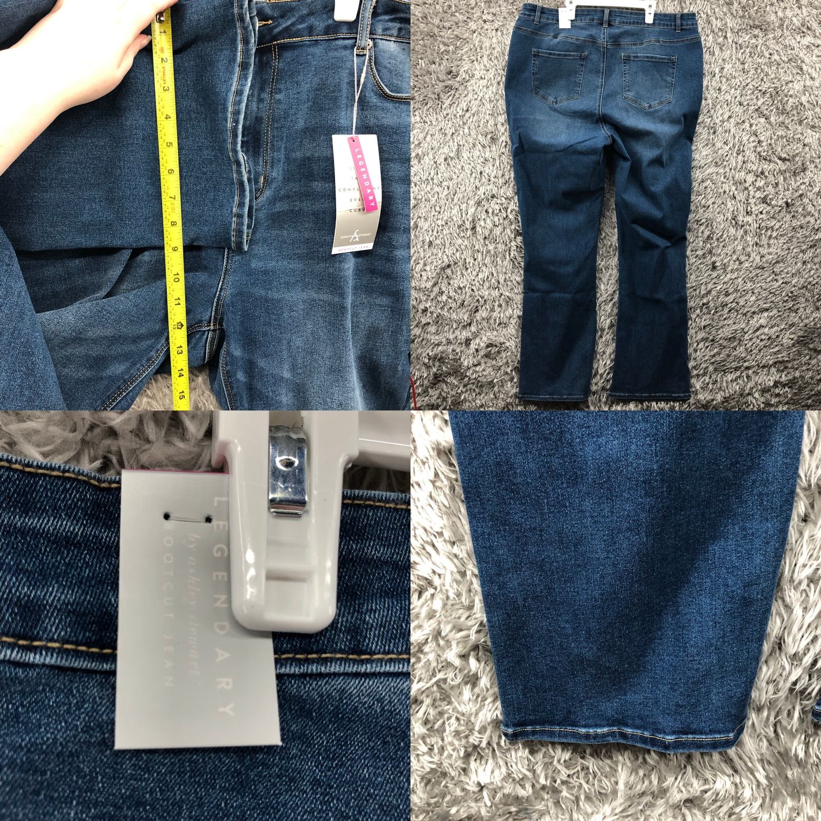 Vintage Ashley Stewart Jeans Plus Size 18 Womens Mid Rise Dark Wash Blue Denim Bootcut Size 40" / US 18 - 8 Thumbnail