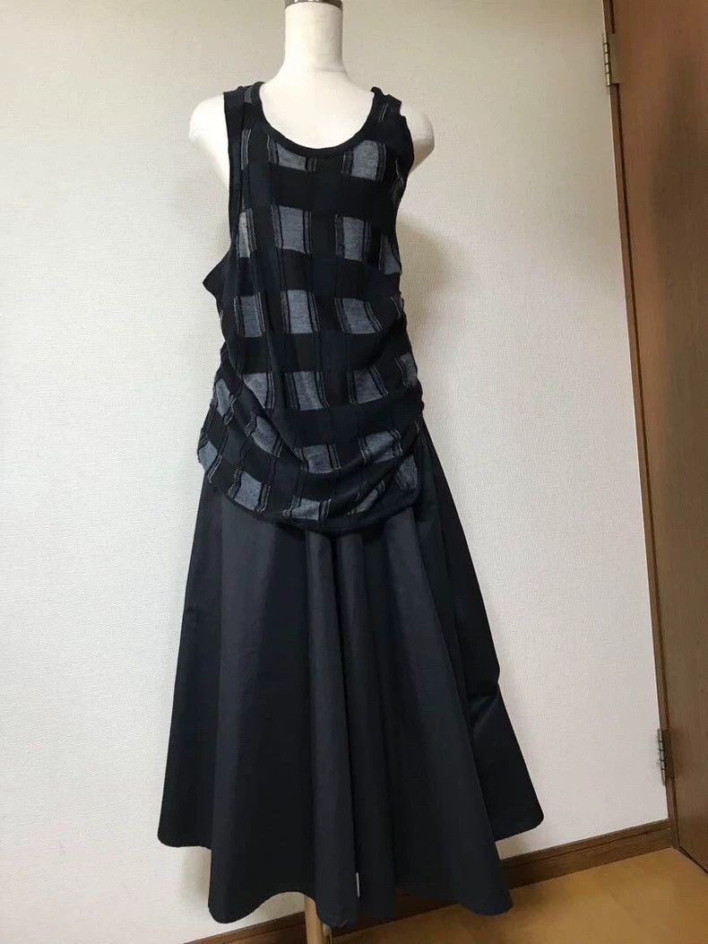 Y's Y's Sleeveless top with black and grey plaid knit panels v Size XS / US 0-2 / IT 36-38 - 2 Thumbnail