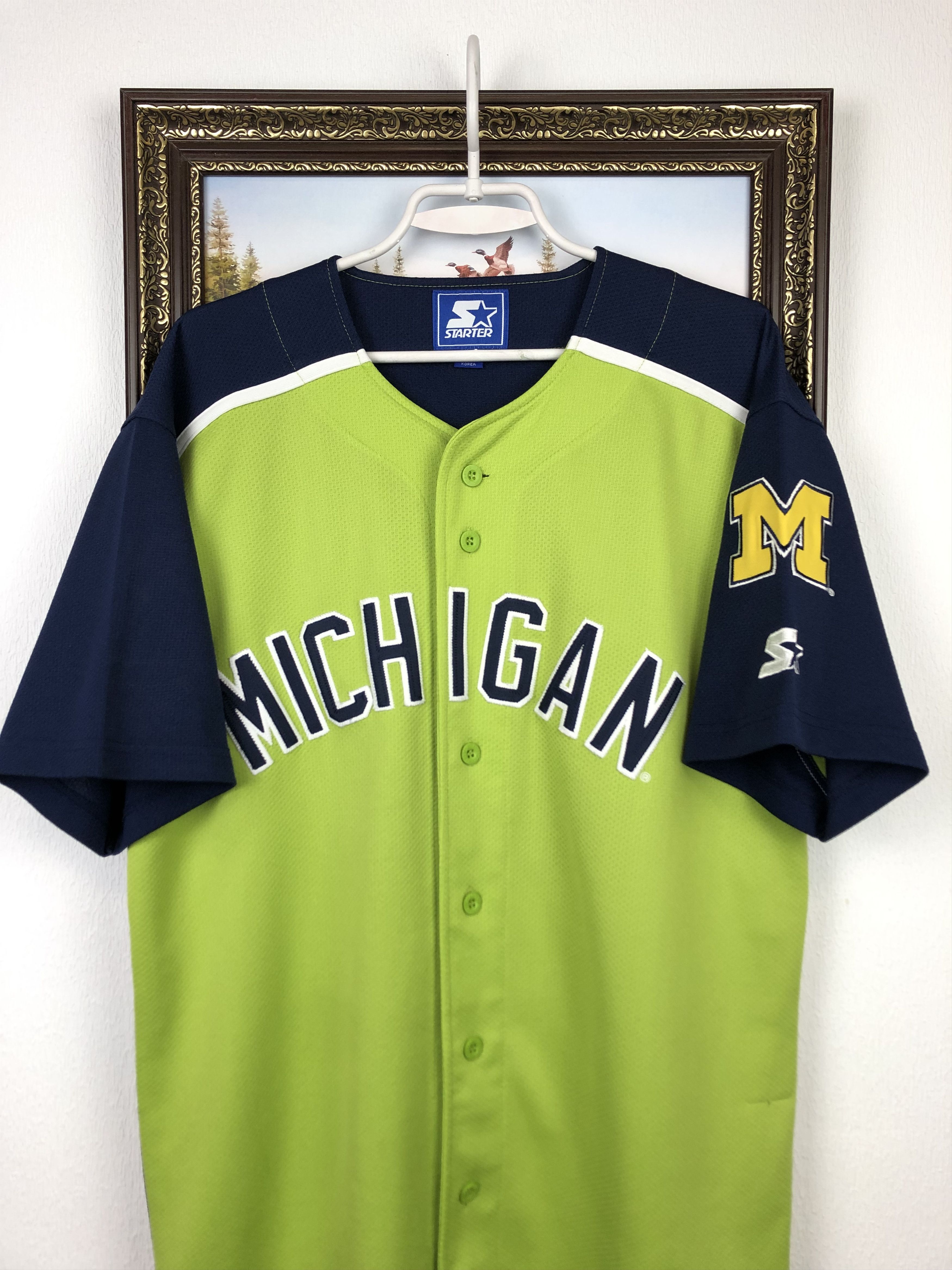Starter Vintage 90's Starter Michigan Wolverines Jersey Shirt Size US L / EU 52-54 / 3 - 2 Thumbnail