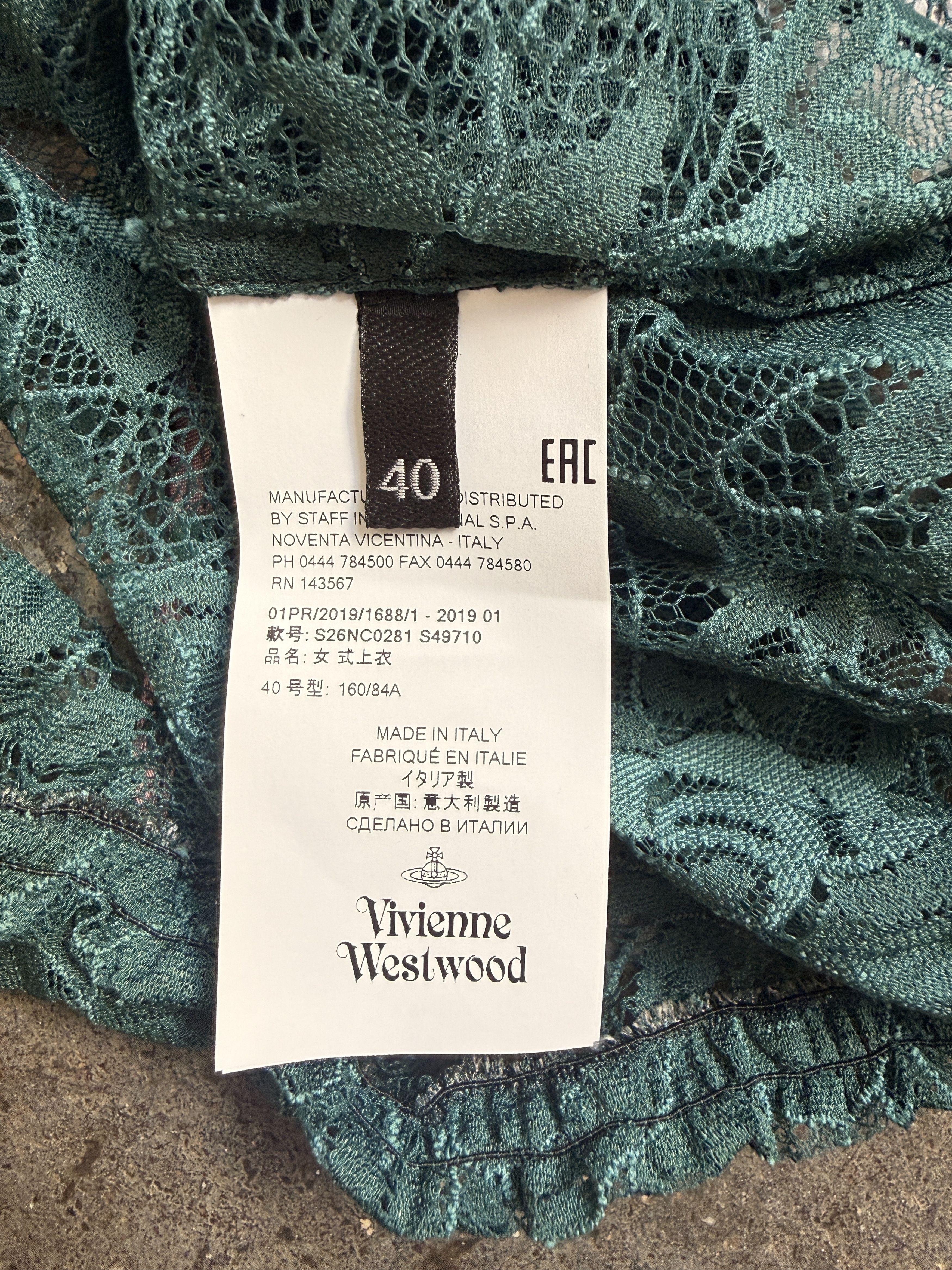Vivienne Westwood 2019 Green Lace top w/ Oriental Pink - I have the set Size S / US 4 / IT 40 - 5 Thumbnail