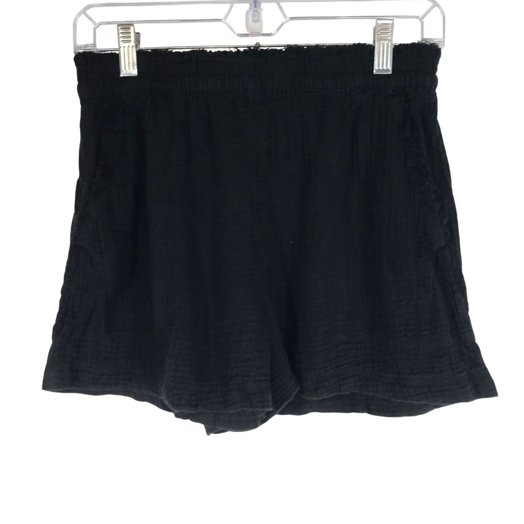 Vintage Aerie Shorts Womens Small Black Gauze Elastic Waist Boho Casual Beach Loungewear Size 28" / US 6 / IT 42 - 2 Thumbnail