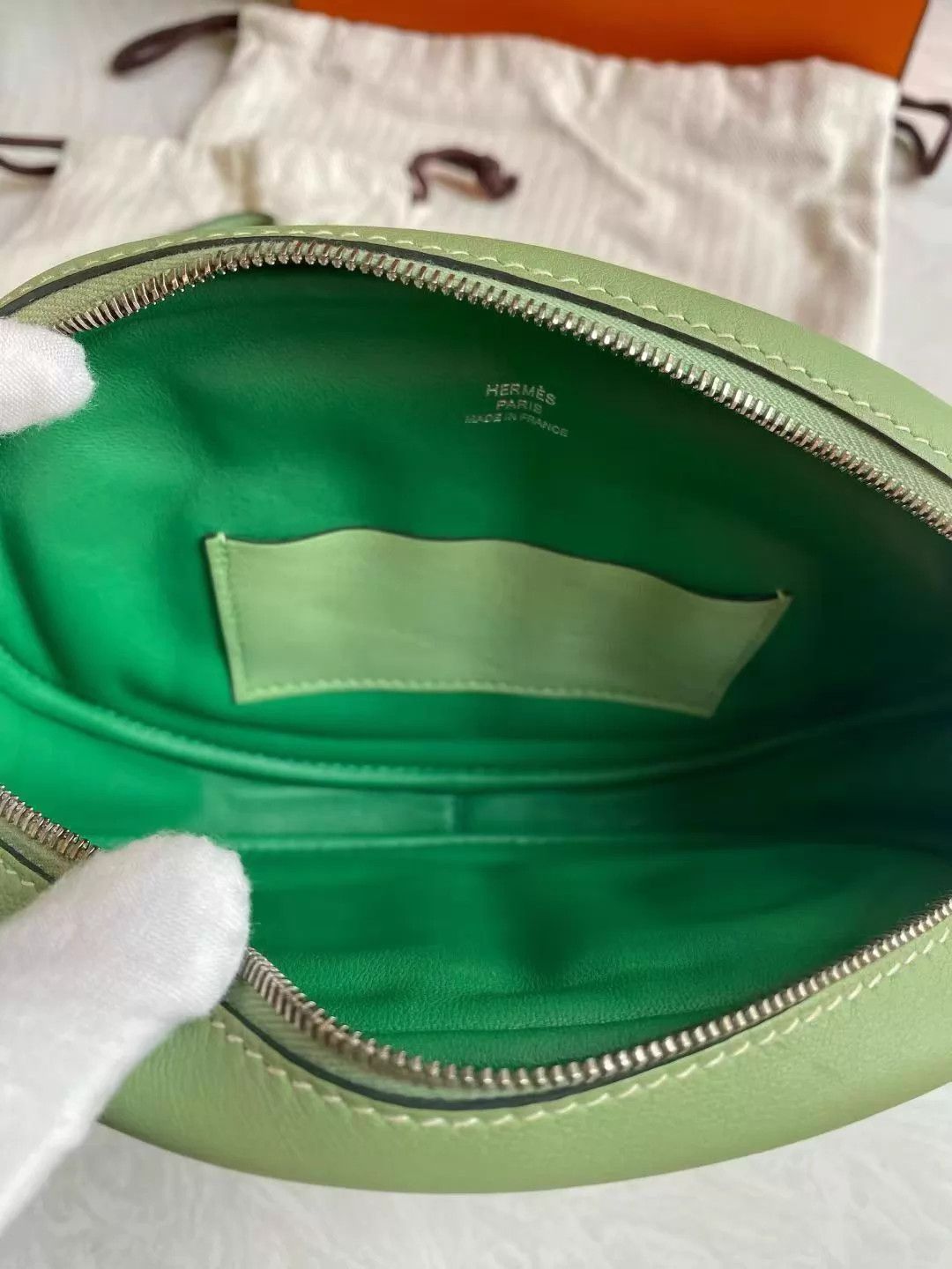 Hermes Hermes Belt Bag 3I Avocado Green Silver Y Stamp NM 18x13x3 Size ONE SIZE - 8 Thumbnail