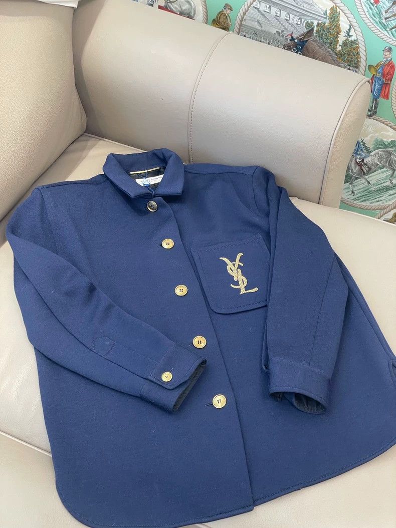 Saint Laurent Paris Navy Blue Saint Laurent Shirt Jacket- DMC Size US S / EU 44-46 / 1 - 1 Thumbnail