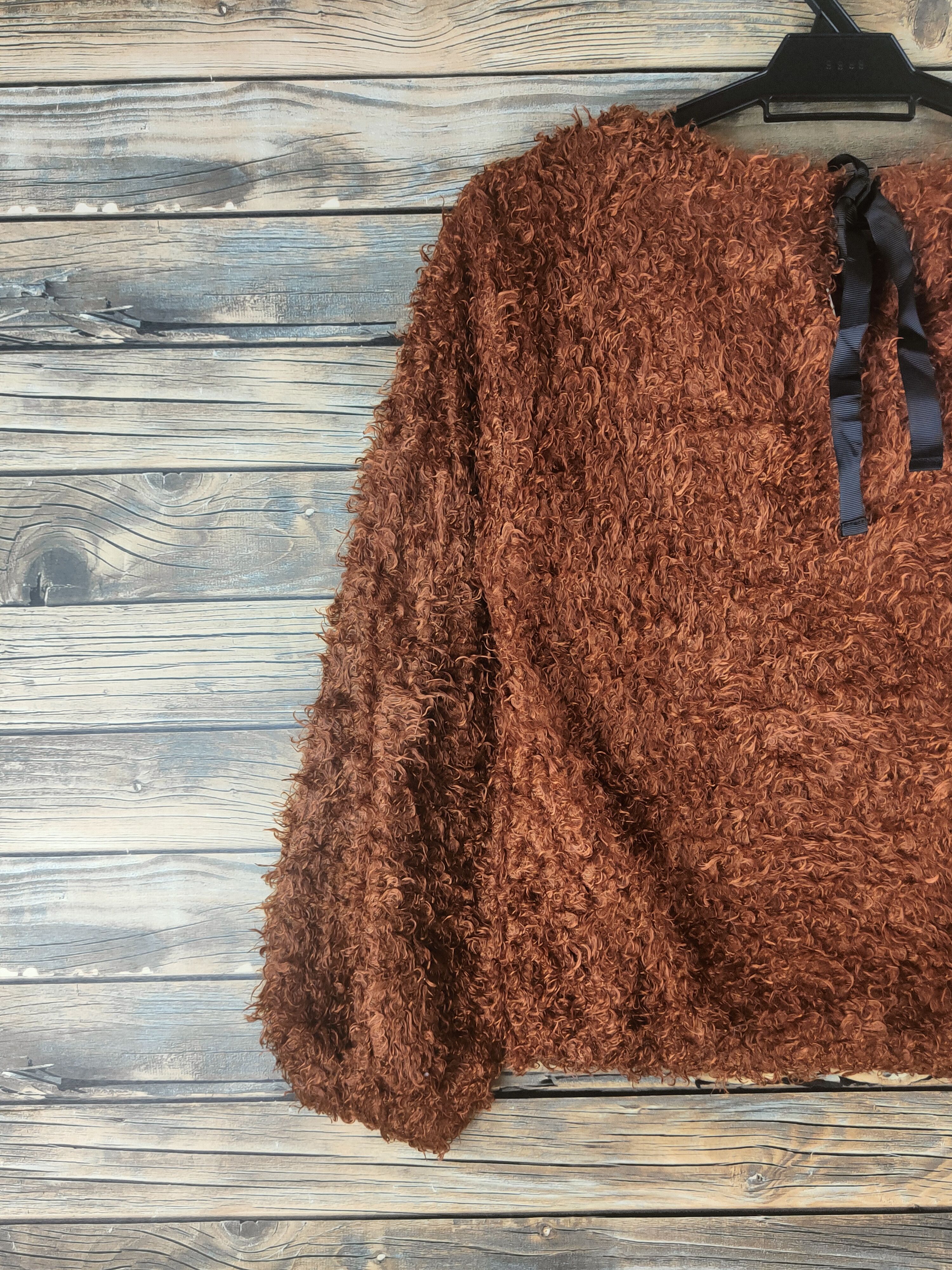 Japanese Brand DL Rope Picnic Brown Fur Mohair Knitwear #46-500 Size XS / US 0-2 / IT 36-38 - 8 Thumbnail