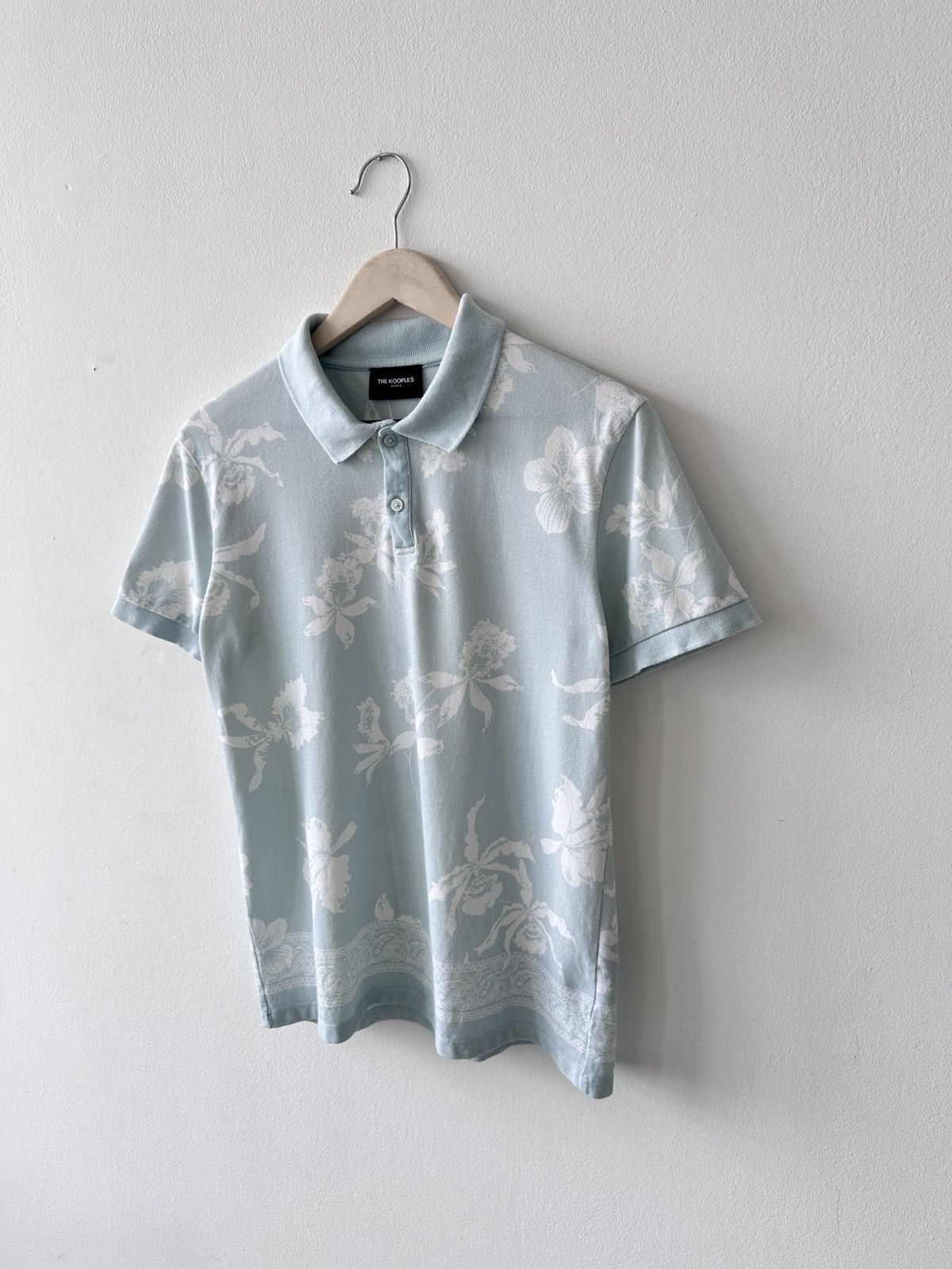 The Kooples THE KOOPLES Paris S Polo Shirt Blue Floral Flower Print Size US S / EU 44-46 / 1 - 3 Thumbnail