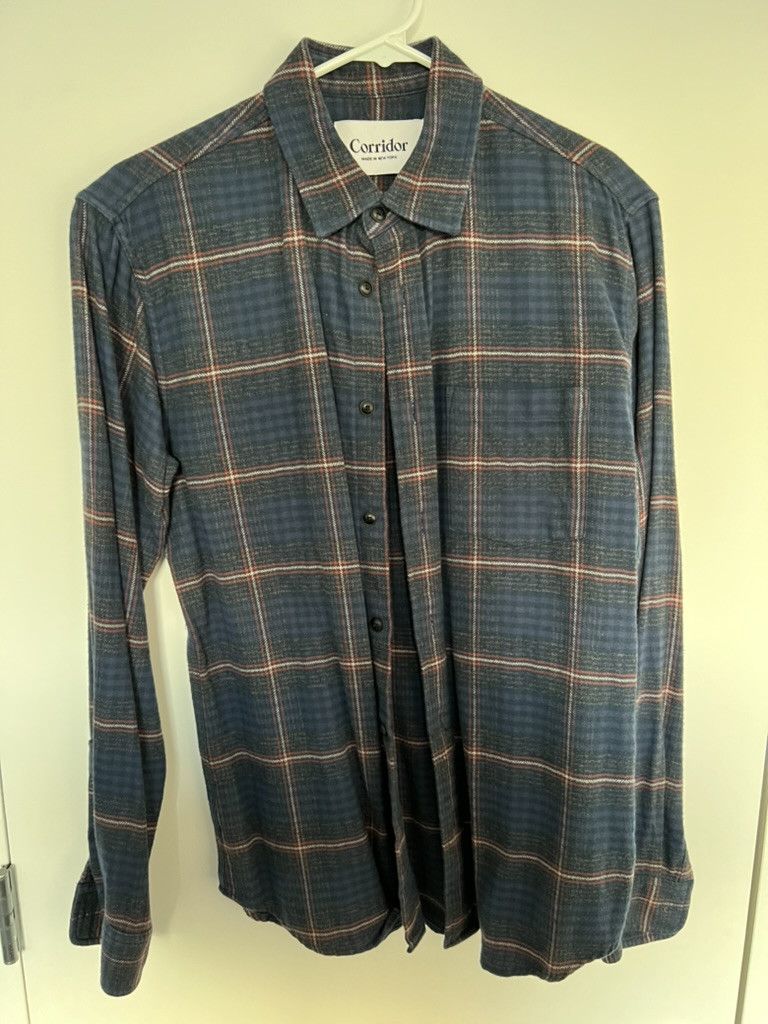 Corridor Navy Plaid Long Sleeve Button Up Size US S / EU 44-46 / 1 - 1 Thumbnail
