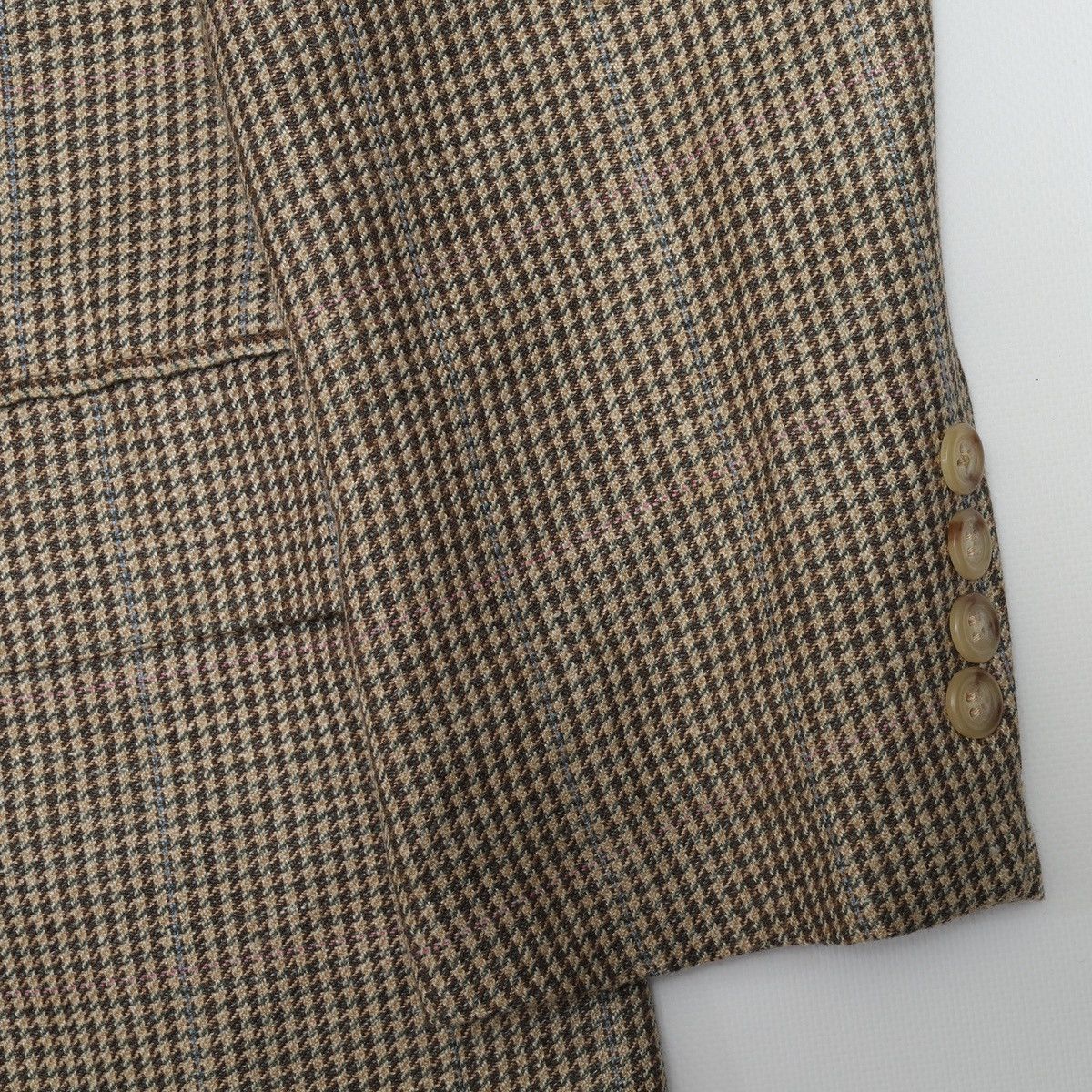 Polo Ralph Lauren Polo Ralph Lauren Vintage Houndstooth Blazer Silk Flax Wool Size 42R - 5 Thumbnail
