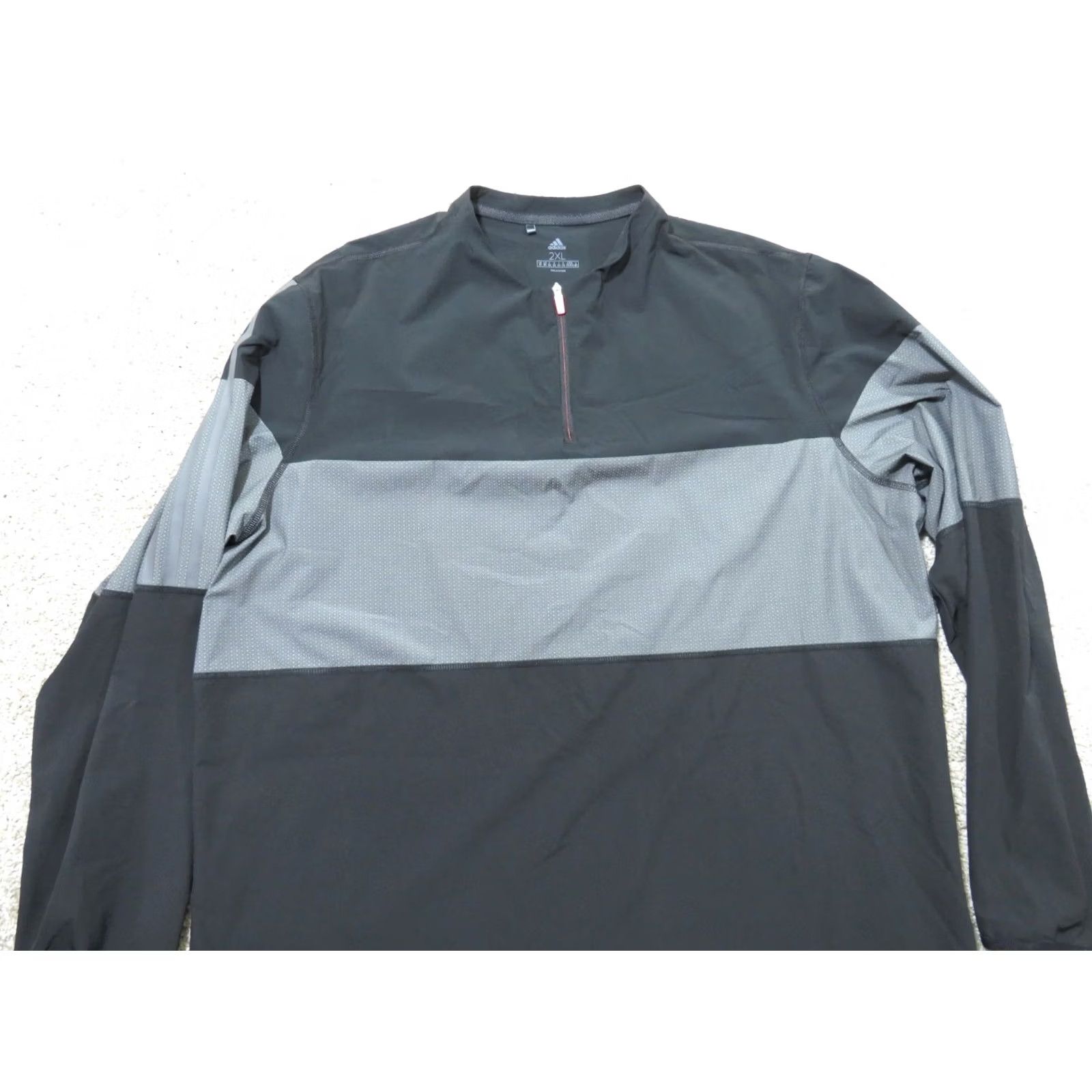 Adidas Adidas Track Jacket Mens 2XL Black Gray Stripe Windbreaker 1/4 Zip Pullover Golf Jacket Size US XXL / EU 58 / 5 - 3 Thumbnail