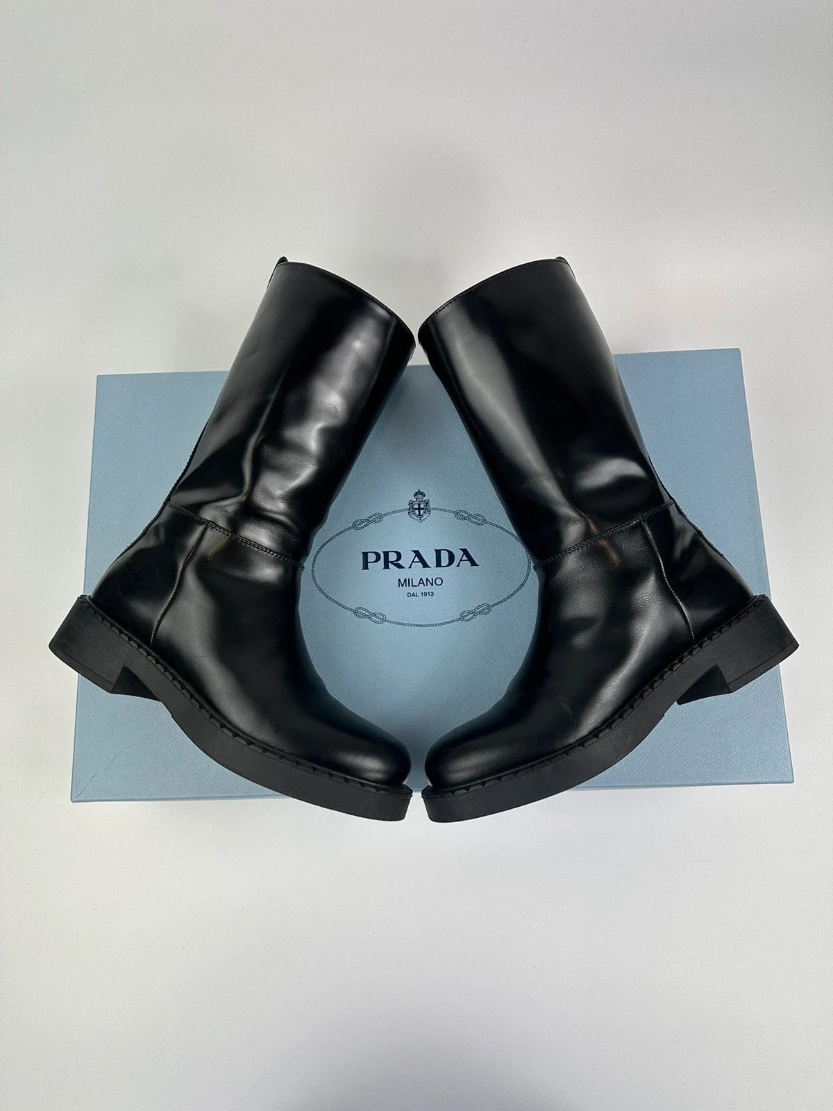 Prada Prada FW2021 Calf Leather Black Boots Vernis Patent Size US 8 / EU 41 - 10 Thumbnail