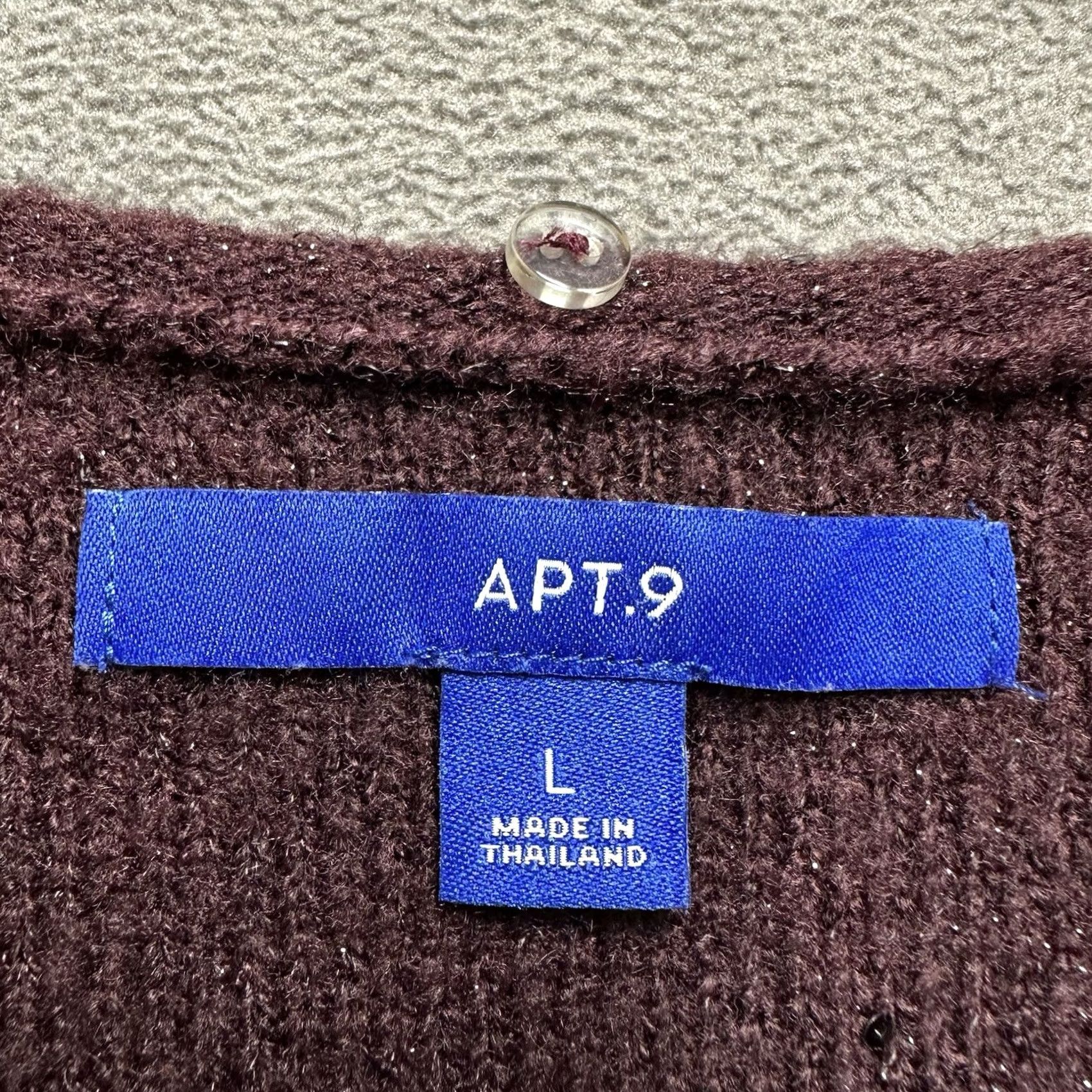 Apt. 9 Apt. 9 Sweater Womens Large Maroon Sequin Roll Neck Long Sleeve Knit EUC Size L / US 10 / IT 46 - 4 Thumbnail
