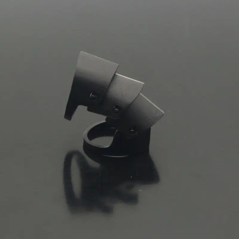 Jewelry Black Color Armor Knuckle Metal Ring Size ONE SIZE - 1 Thumbnail