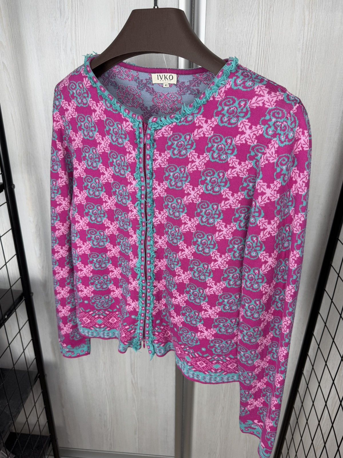 Other Ivko Womens Jacquard Cardigan Jacket size 42 Size XL / US 12-14 / IT 48-50 - 6 Thumbnail