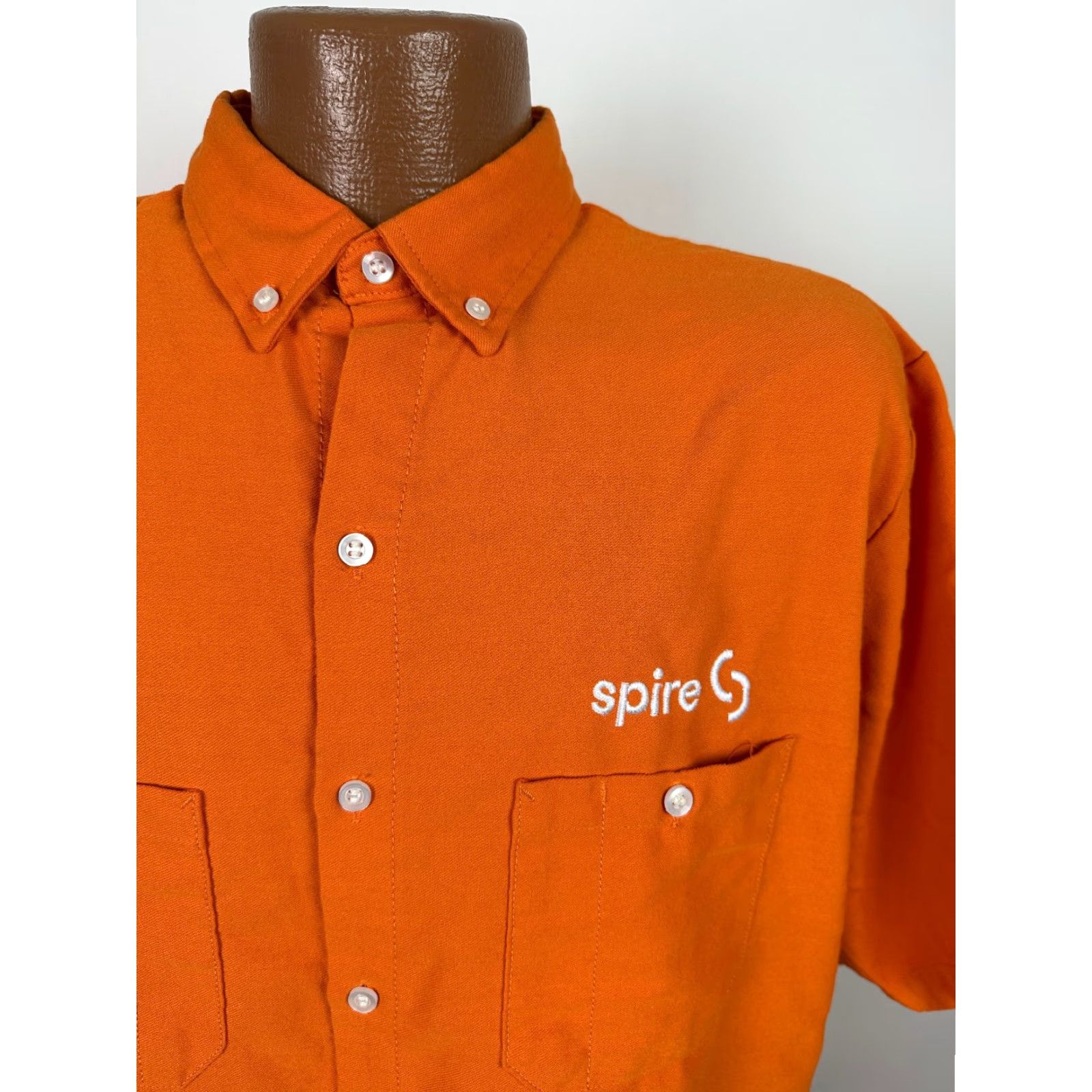Vintage VINTAGE Reed FR Shirt Men Large L Orange Short Sleeve Aramid Modacrylic Tencel Workwear 90s Mens Size US L / EU 52-54 / 3 - 4 Thumbnail