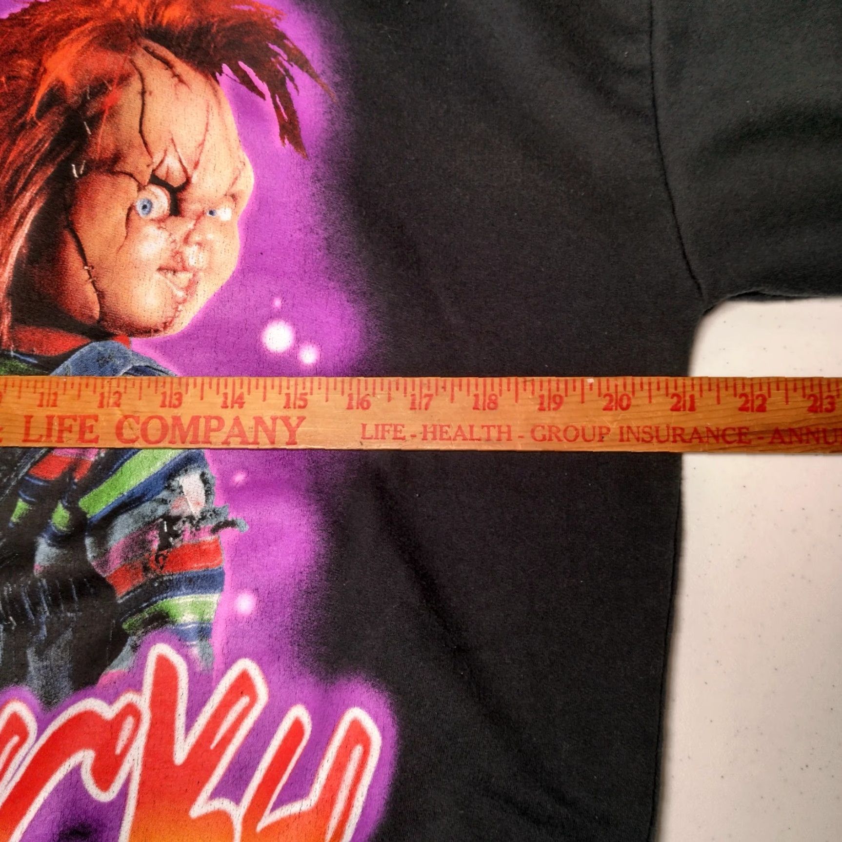 Vintage VINTAGE? (no) Chucky Doll Hoodie Hoodie Men M Black Pullover Horror Movie Graphic Hooded Sweatshirt Halloween Doll 90s Mens Size US M / EU 48-50 / 2 - 7 Thumbnail