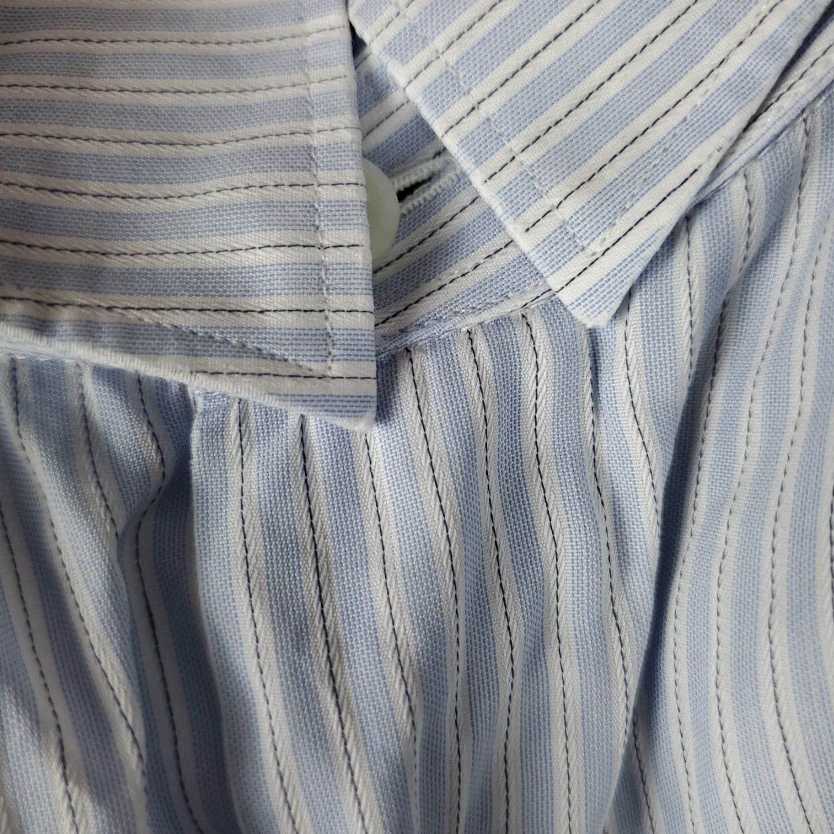 Ermenegildo Zegna VINTAGE Ermenegildo Zegna Shirt Men 16 41 Blue French Cuff Dress Button Up Long Sleeve 100% Cotton, Regular, Size 16, Blue, Classic, Mens Size 42R - 5 Thumbnail
