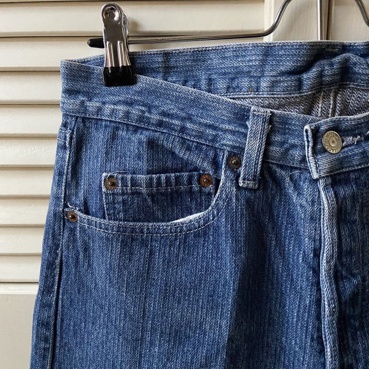 Levi's × Vintage RARE Vintage 80’s Levi’s 501 Herringbone Blue Denim Jeans Size US 29 - 3 Thumbnail