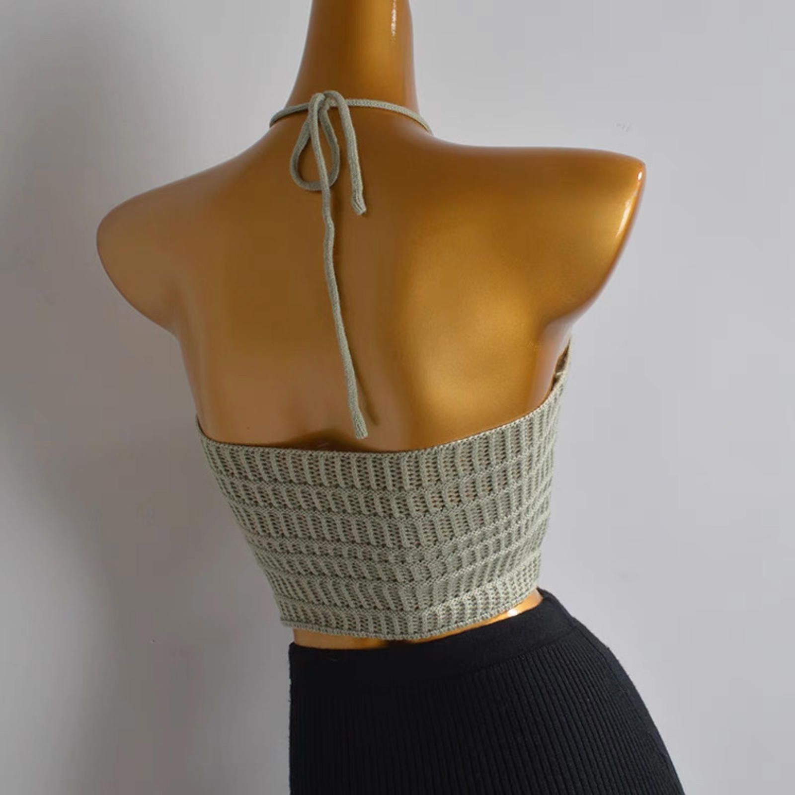 Statement Crochet Halter Top