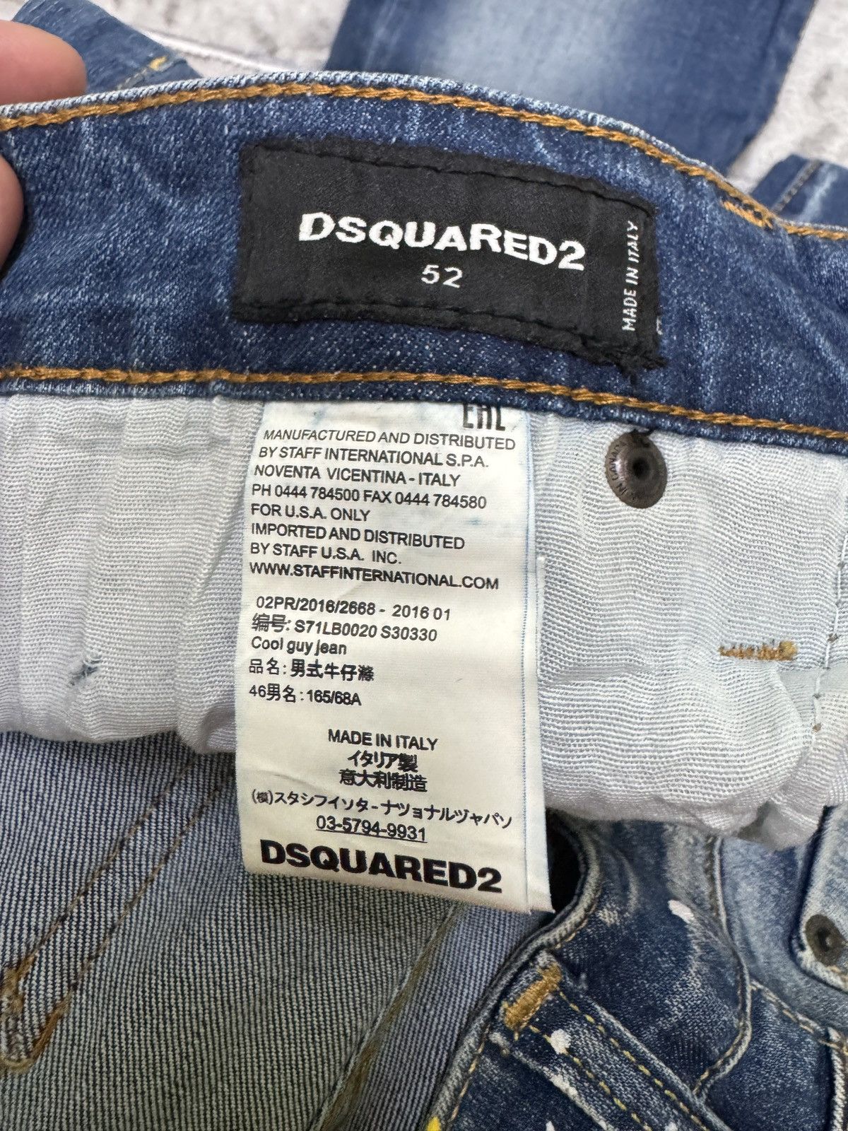 Dsquared2 DSQUARED2 Distressed Paint Splatter Denim Y2K Skinny Fit Size US 33 - 17 Thumbnail