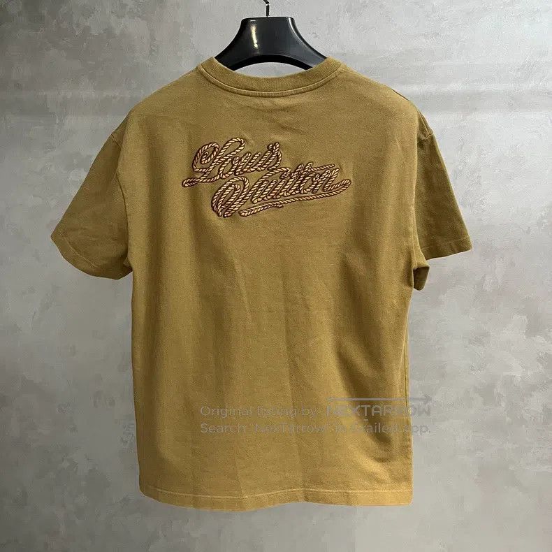 Louis Vuitton Louis Vuitton 24 Brown Solid Logo Embroidered Crew Neck Sh Size US S / EU 44-46 / 1 - 5 Thumbnail