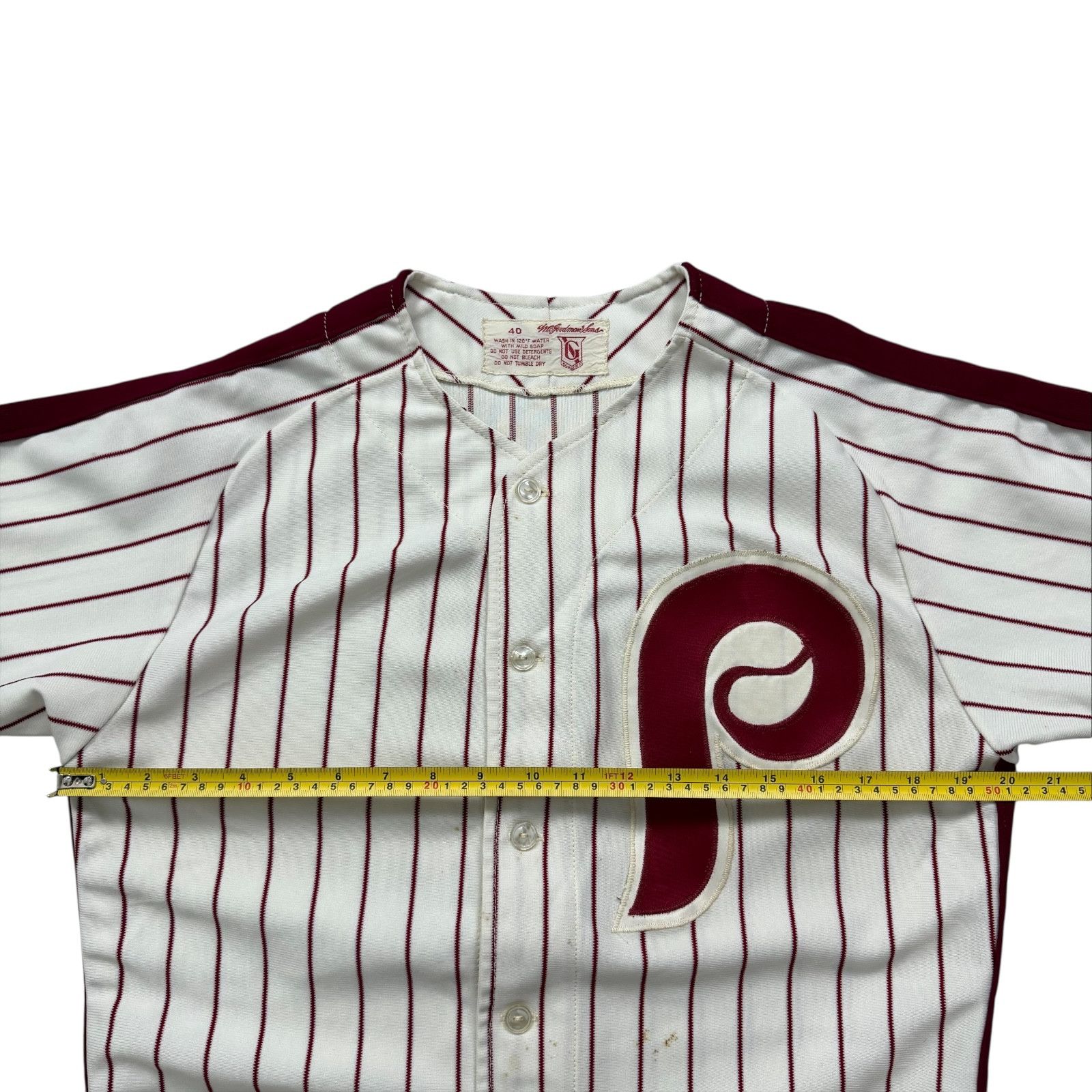 MLB 80s PHILADELPHIA PHILLIES GOODMAN & SONS AUTHENTIC JERSEY Size US M / EU 48-50 / 2 - 12 Thumbnail
