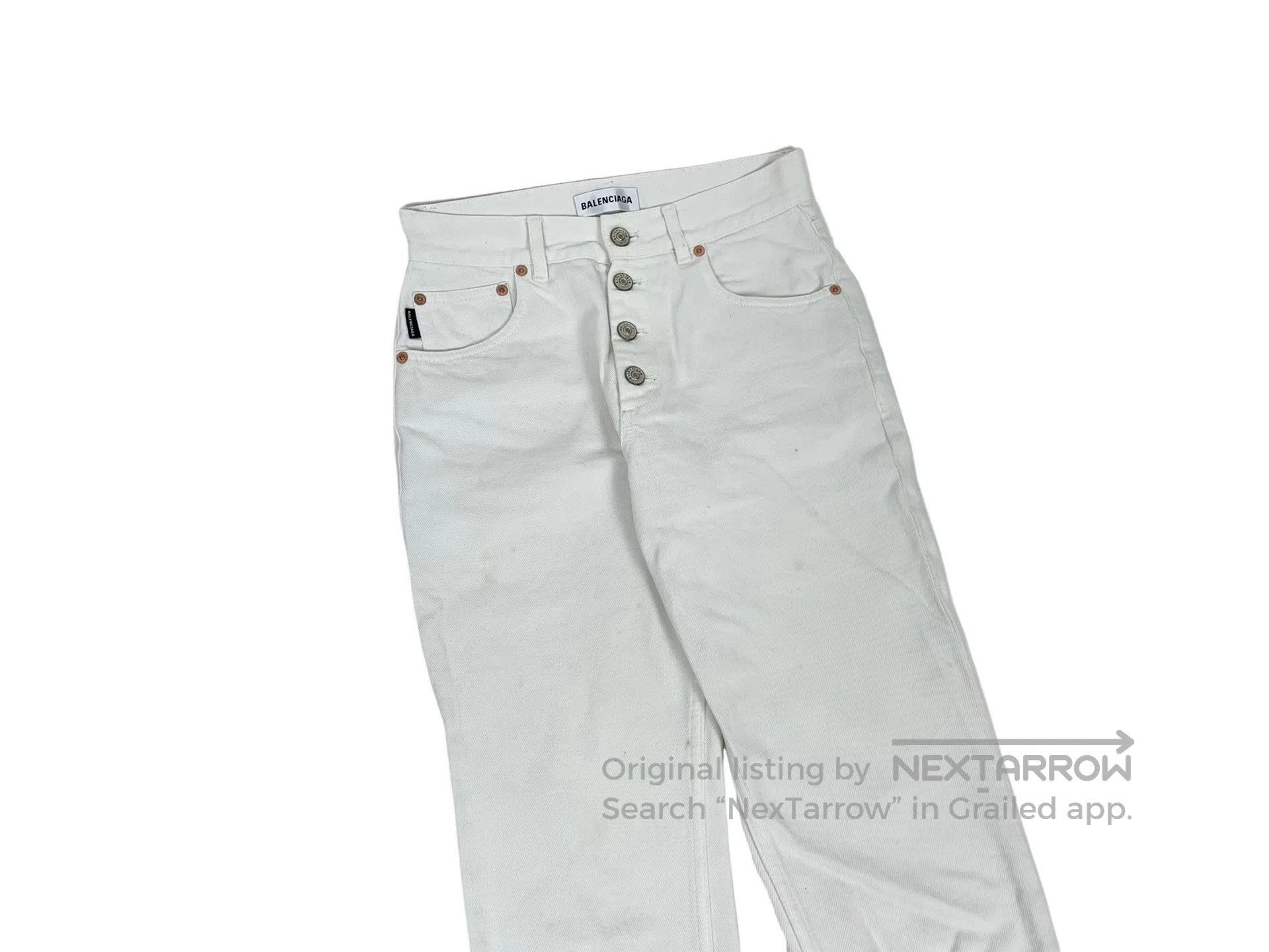 Balenciaga Balenciaga External Label White Straight Jeans Size US 26 / EU 42 - 3 Thumbnail