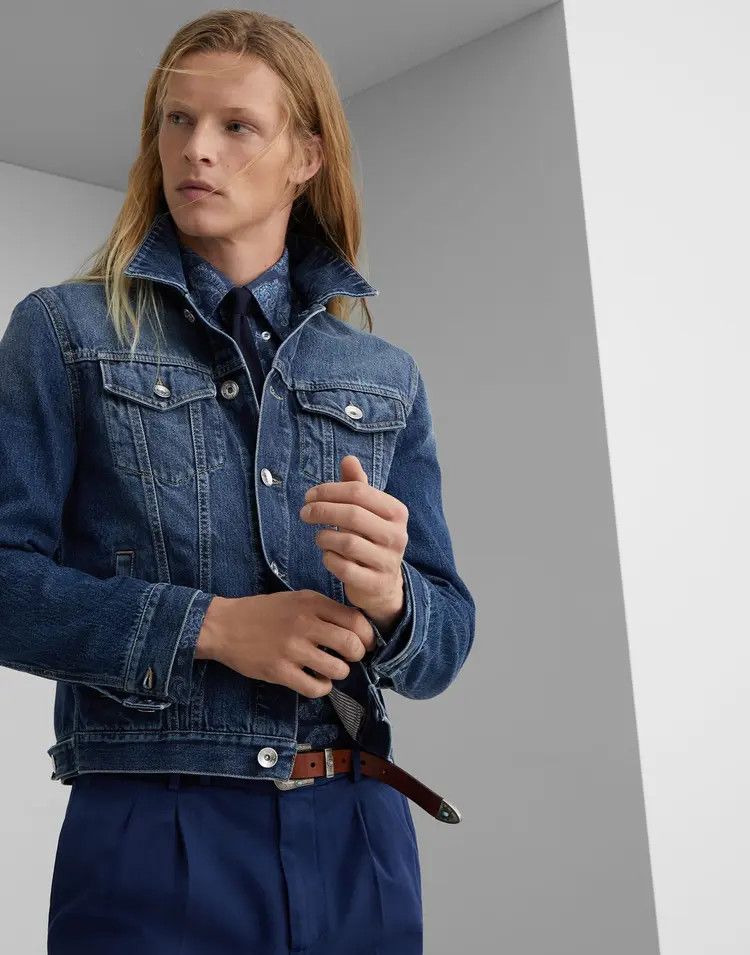 Brunello Cucinelli o1w1db10725 Denim Jacket in Open Blue Size US S / EU 44-46 / 1 - 4 Thumbnail