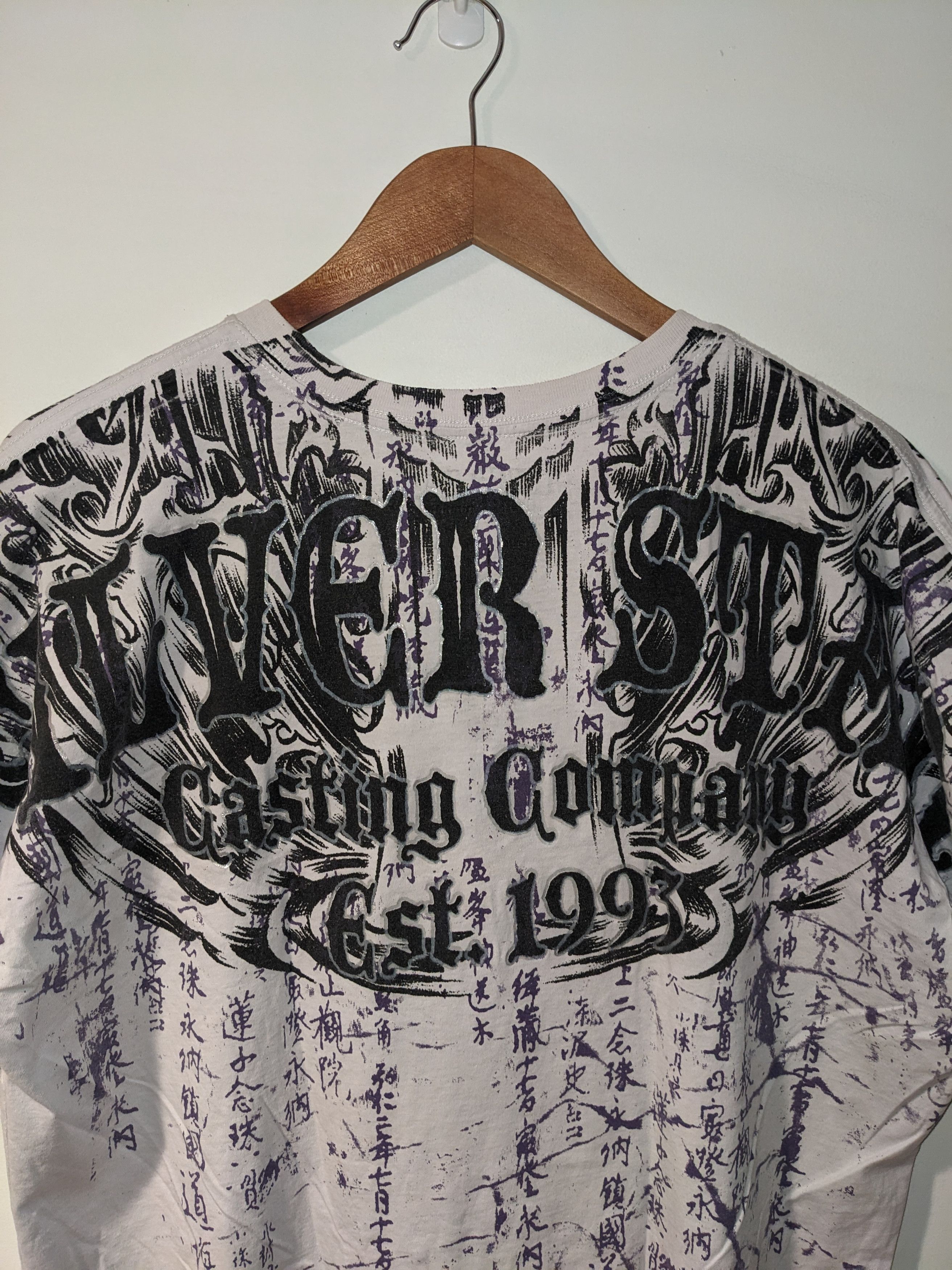 Affliction × Vintage Vintage Y2K Silver Star MMA Affliction Inspired T-Shirt Size US XL / EU 56 / 4 - 6 Thumbnail