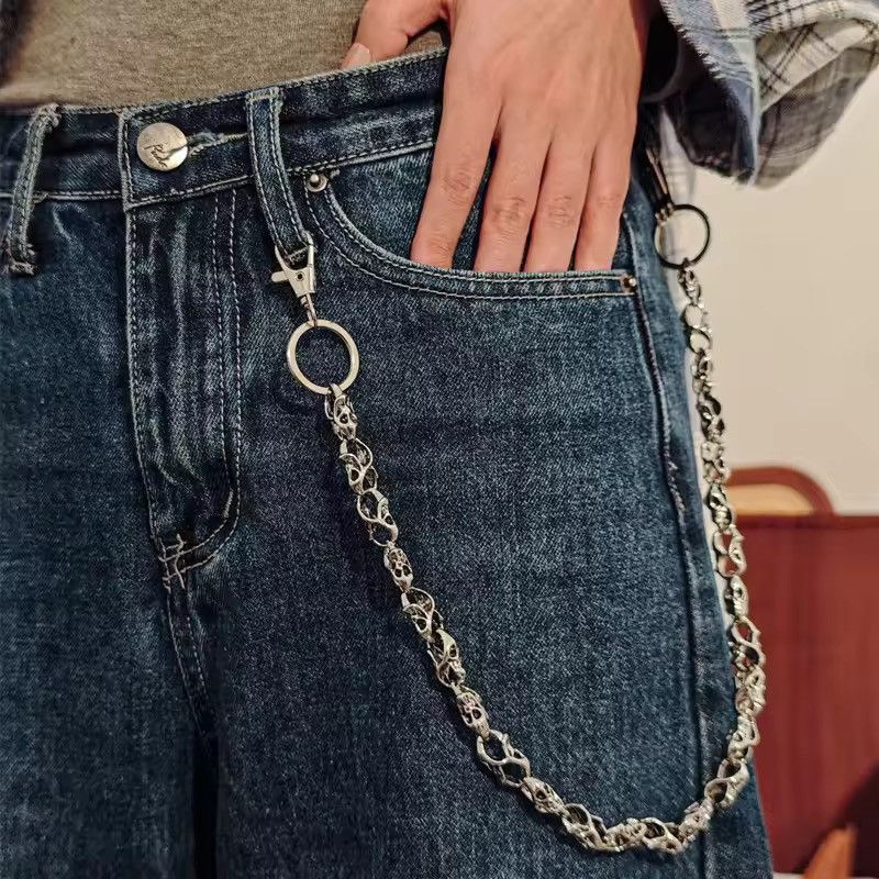 Jewelry 53 cm Retro Goth Skull Wallet Pocket Chain Size ONE SIZE - 1 Thumbnail