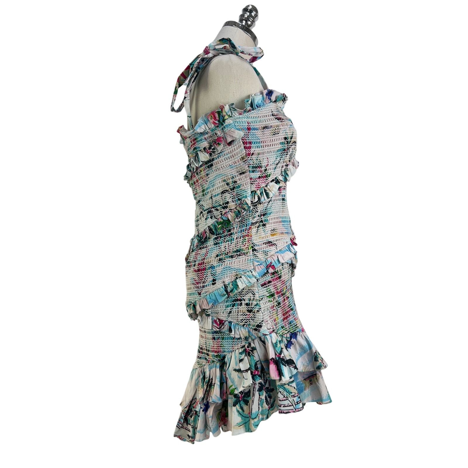 Rococo Sand Rococo Sand Sunset Smocked Mini Dress Printed Bodycon Size M / US 6-8 / IT 42-44 - 7 Thumbnail