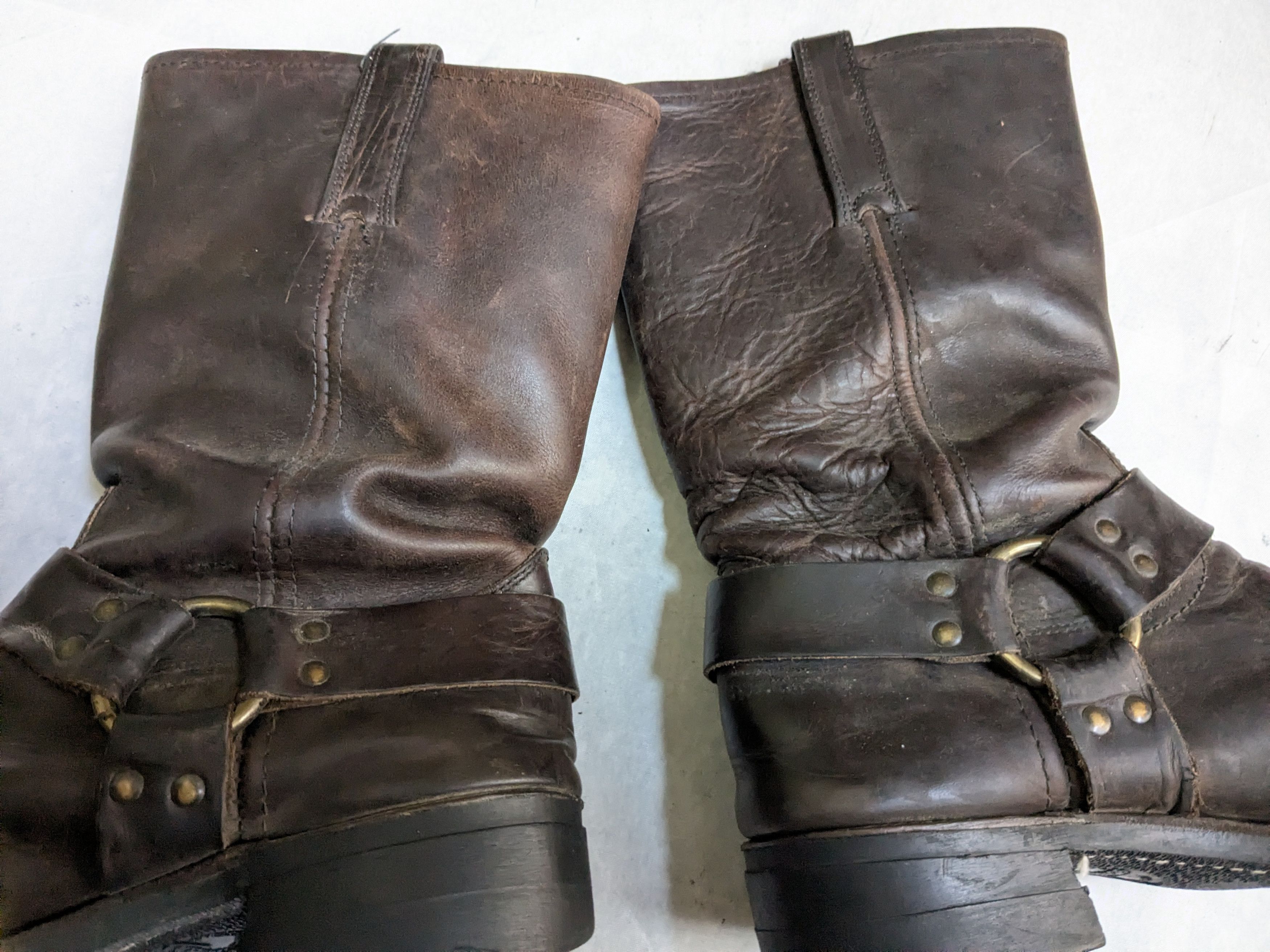 Frye Frye Harness Boots Brown 10.5 M Leather Buckle Strap Size US 10.5 / EU 43-44 - 12 Thumbnail