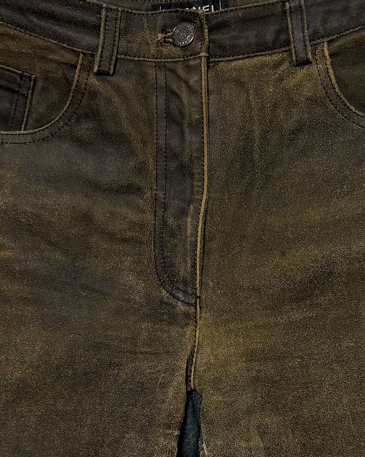 Chanel CHANEL Fall Winter 2000 Leather × Denim Hybrid Shorts Size 27" / US 4 / IT 40 - 3 Thumbnail