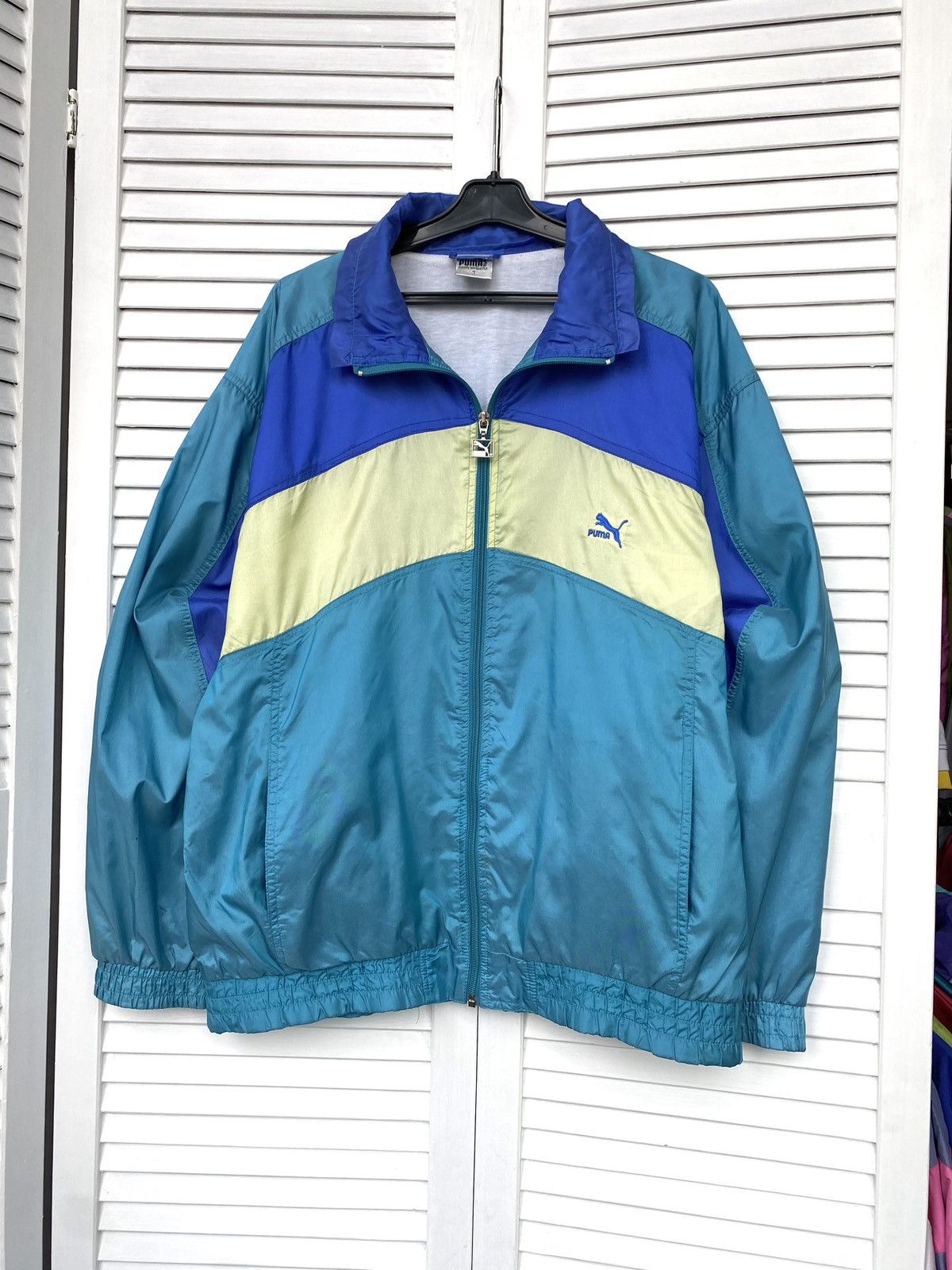 Puma × Vintage Vintage Puma Track Retro Jacket 90s 80s Green Blue Size US L / EU 52-54 / 3 - 10 Thumbnail