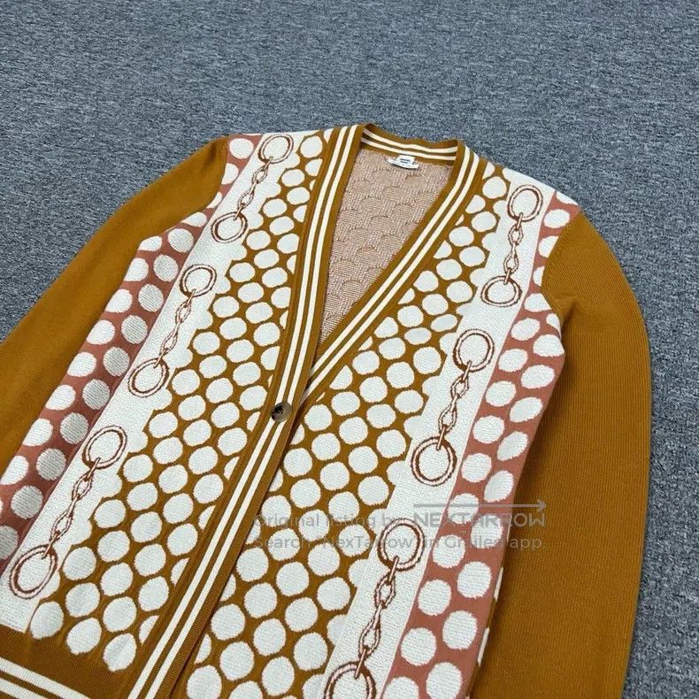 Other Hermes Buckle Polka Dot Wool Knit Cardigan Size XS / US 0-2 / IT 36-38 - 3 Thumbnail