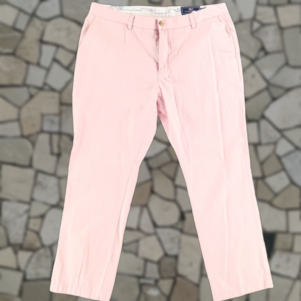 Vineyard Vines VINEYARD VINES Slim Fit Breaker Cotton Khaki Chino Pants Pink Men 38 Chino Pants Pink Mens Slim Fit Breaker Cotton Knit Chino Pants 38 Size US 38 / EU 54 - 1 Thumbnail