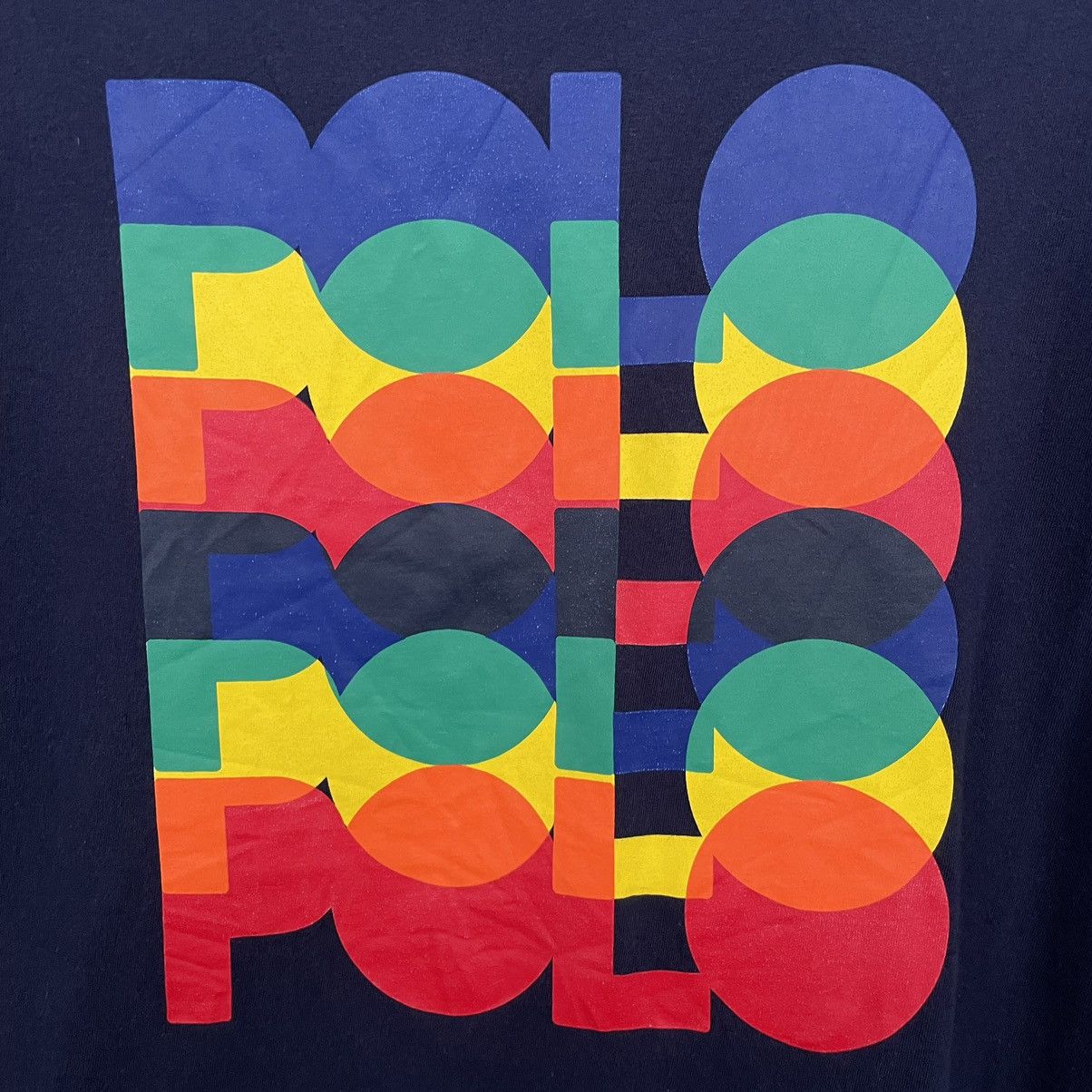 Designer × Polo Ralph Lauren × Ralph Lauren Polo Ralph Lauren Multicolor Spell Out T Shirt Size US XL / EU 56 / 4 - 2 Thumbnail
