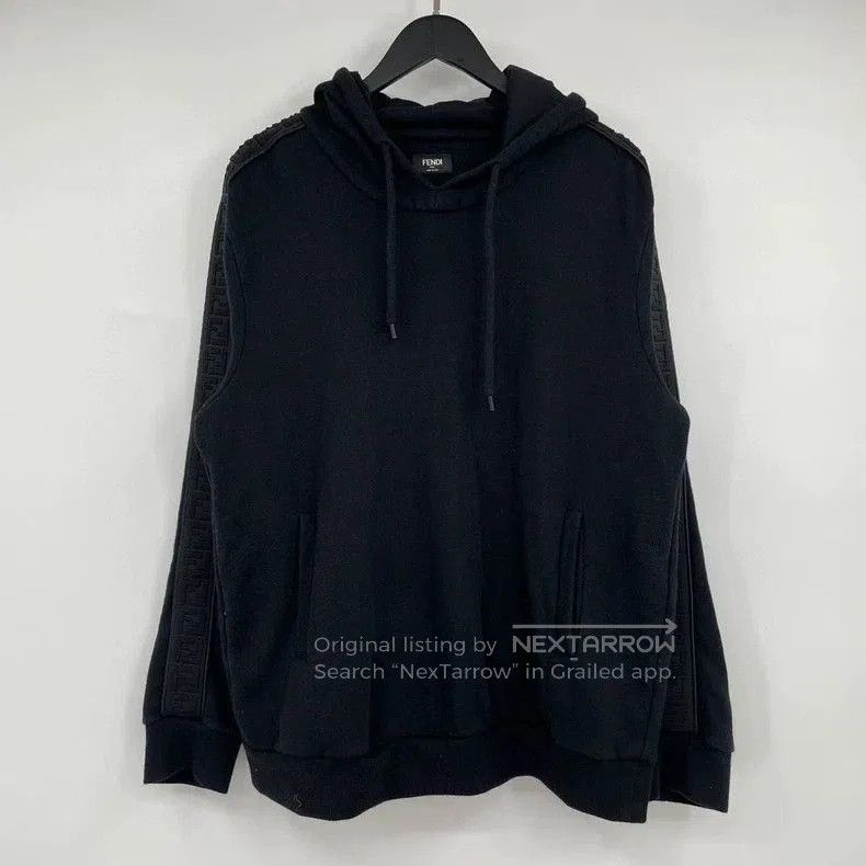 Fendi Fendi Black Side Stripe FF Hoodie XL. Size US XL / EU 56 / 4 - 1 Thumbnail