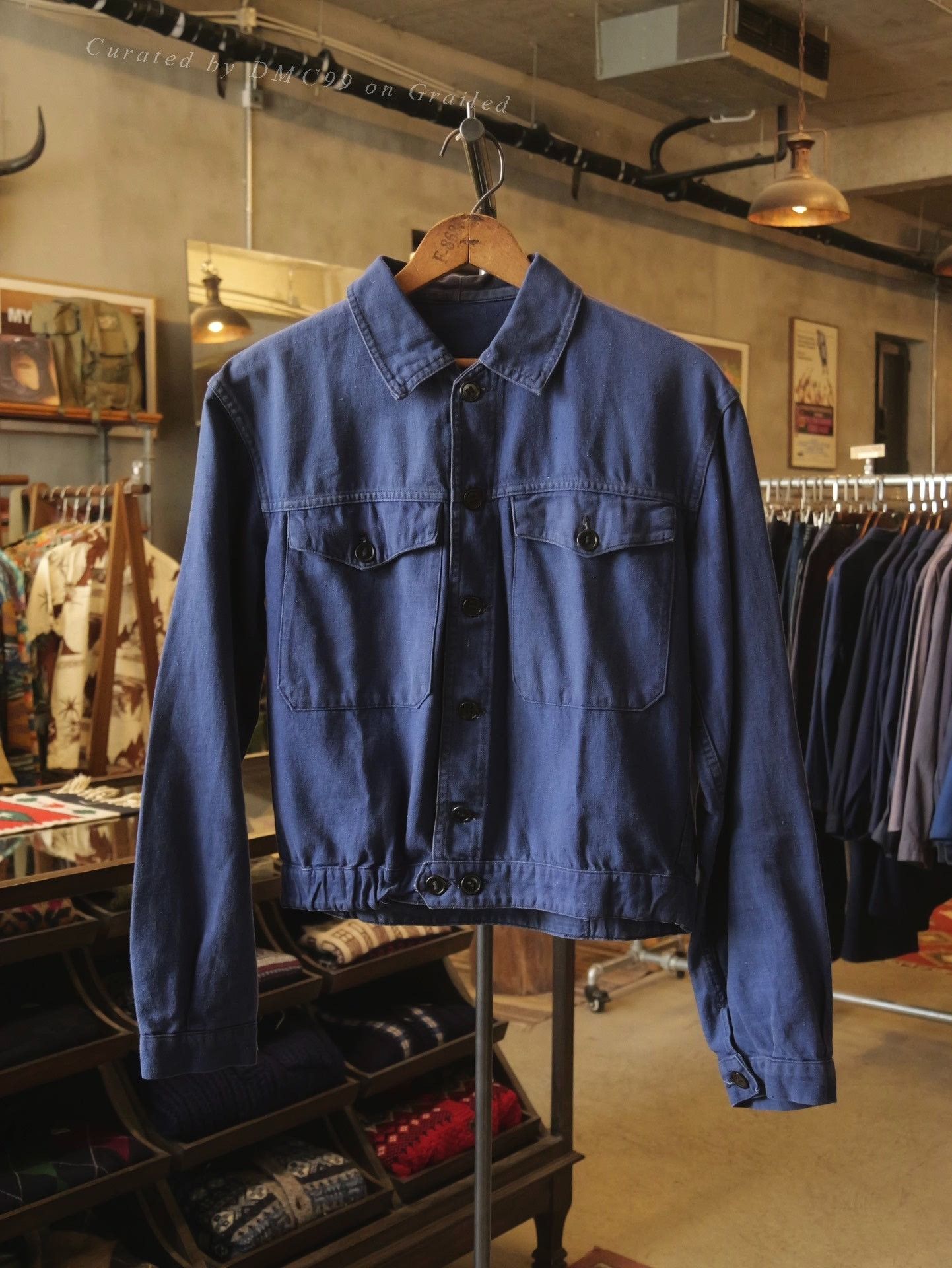 Vintage 60's French Cyclist Blue Jacket Size US M / EU 48-50 / 2 - 1 Thumbnail