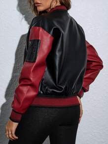 Other Women Black & Red Real Cowhide Leather Jacket Size S / US 4 / IT 40 - 2 Thumbnail
