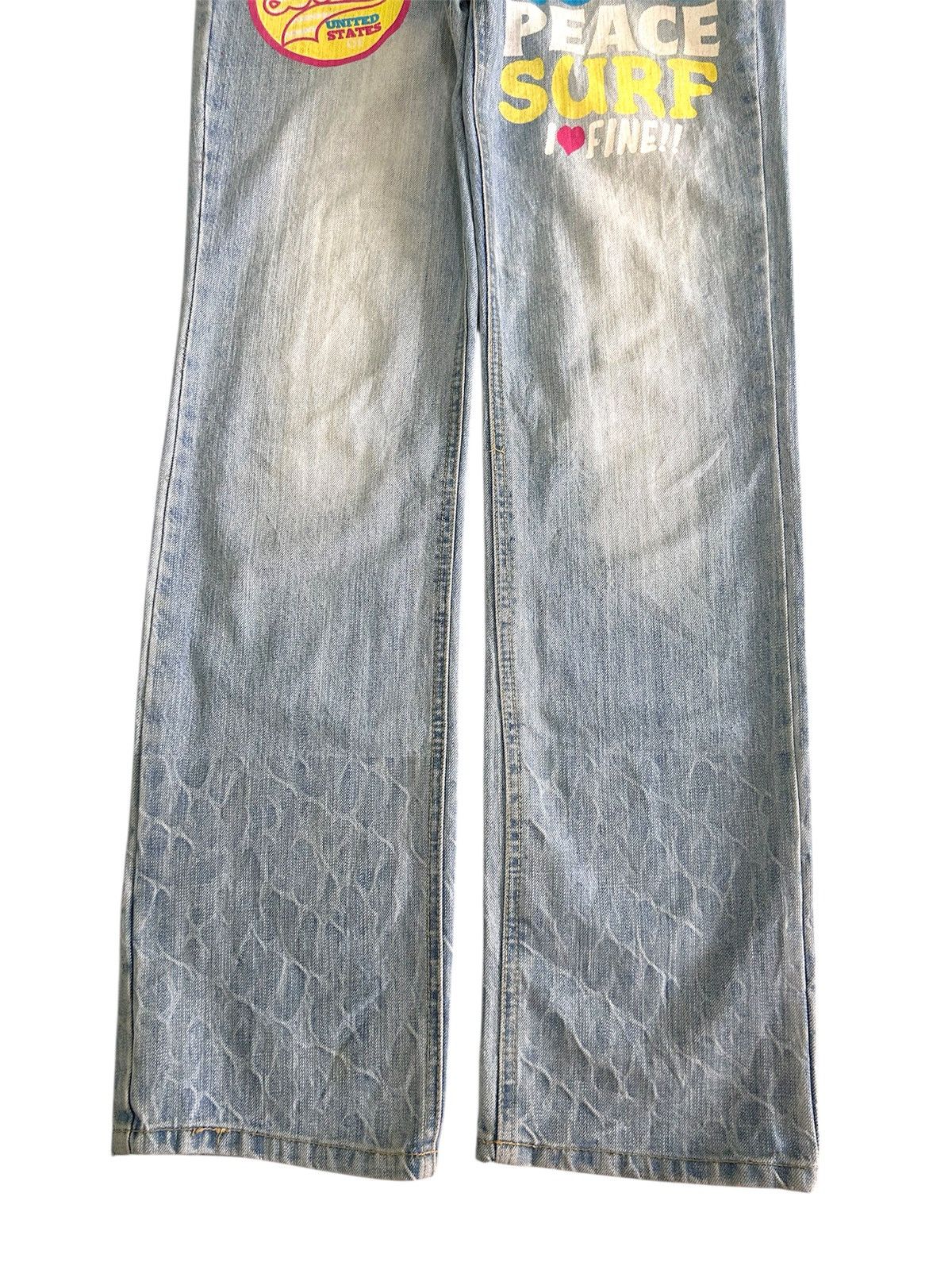 Japanese Brand × Vintage Vintage Japanese CLONE DEVGRU Love Peace Surf Jeans Size US 31 - 4 Thumbnail