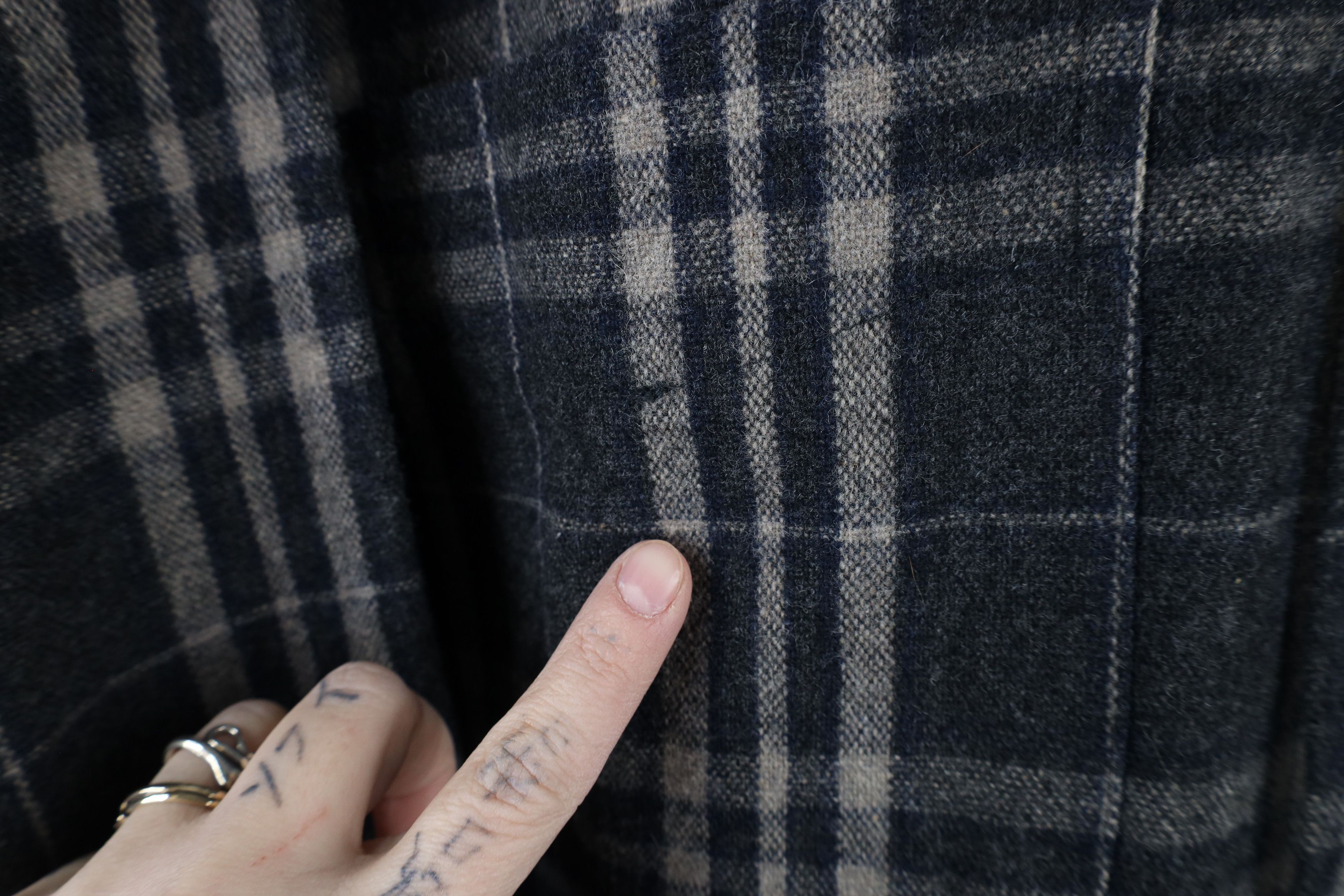 Vintage Vintage 90s Streetwear Wool Blend Collared Button Shirt Size US L / EU 52-54 / 3 - 5 Thumbnail