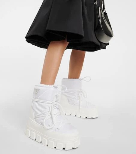 Prada o1B3y1r0426 Platform Snow Boots in White Size US 7 / IT 37 - 4 Thumbnail